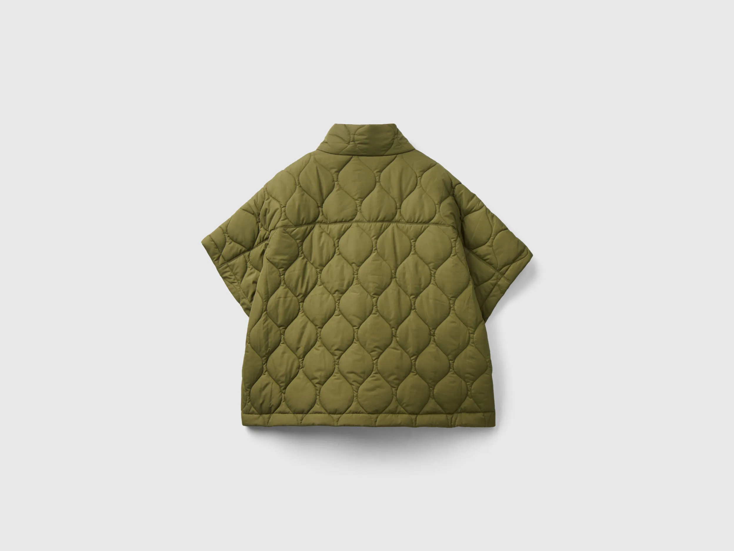 Quilted cape with lightweight padding - Military Green | Benetton