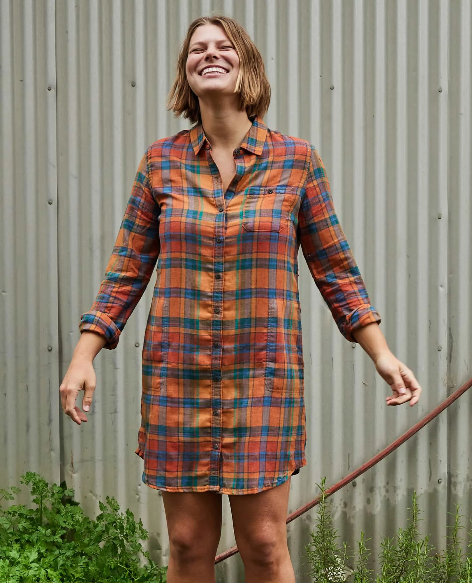 Re-Form Flannel Shirtdress