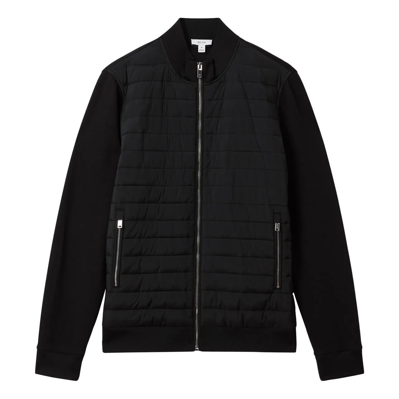 REISS Flintoff Bomber Jacket - Black