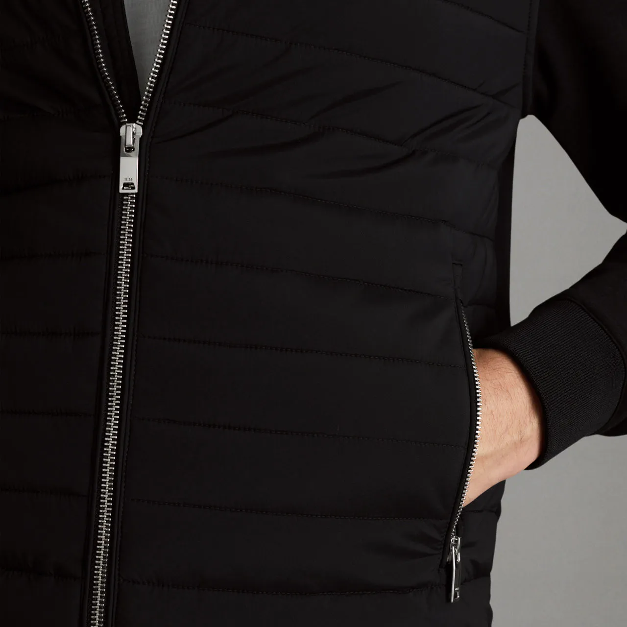 REISS Flintoff Bomber Jacket - Black