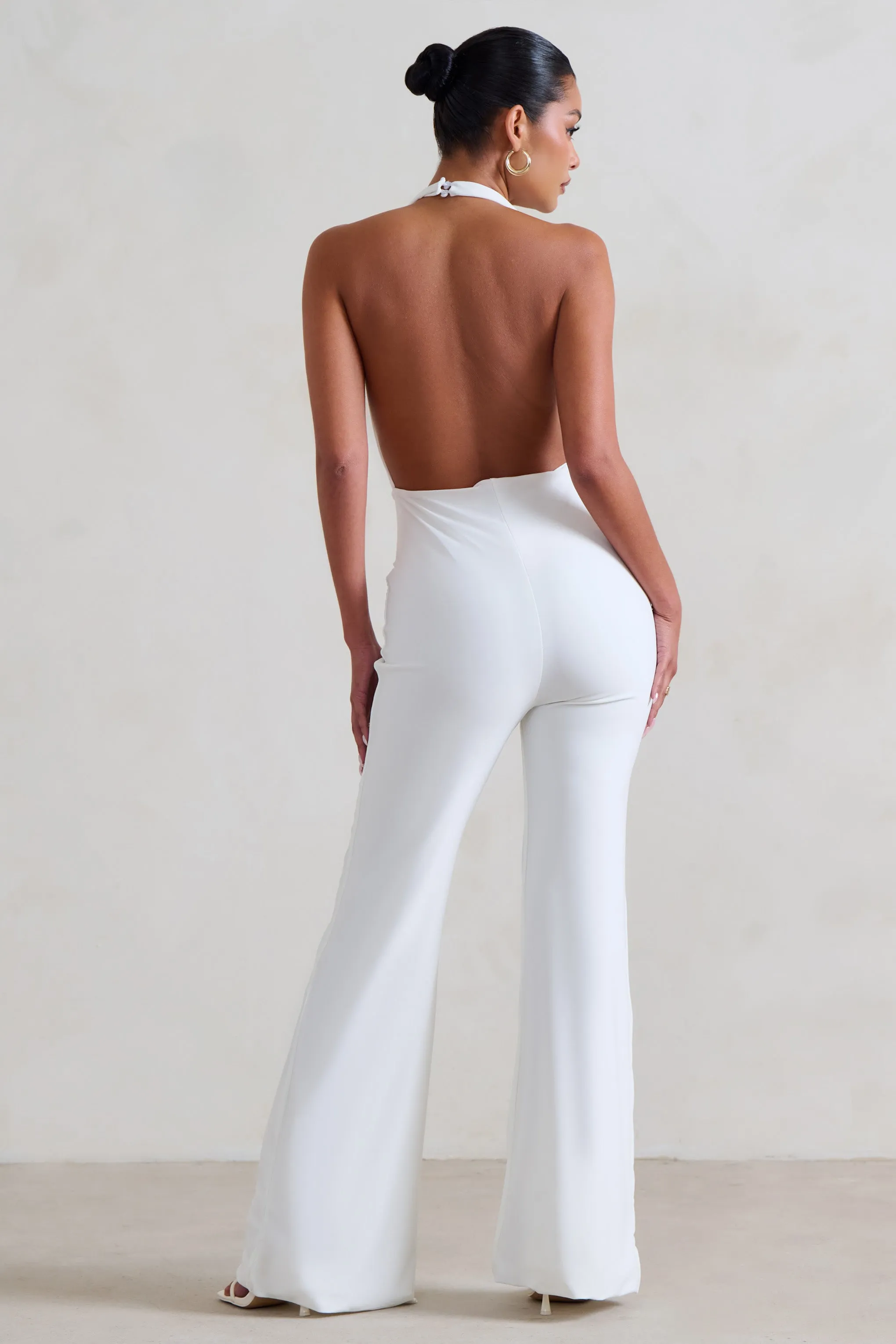 Rhyla | White Cowl Neck Jumpsuit