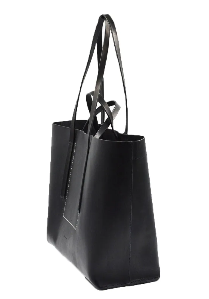 RICK OWENS MEN RA01D0462 LGE LEATHER SHOPPER BAG BLACK