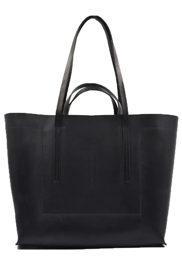 RICK OWENS MEN RA01D0462 LGE LEATHER SHOPPER BAG BLACK