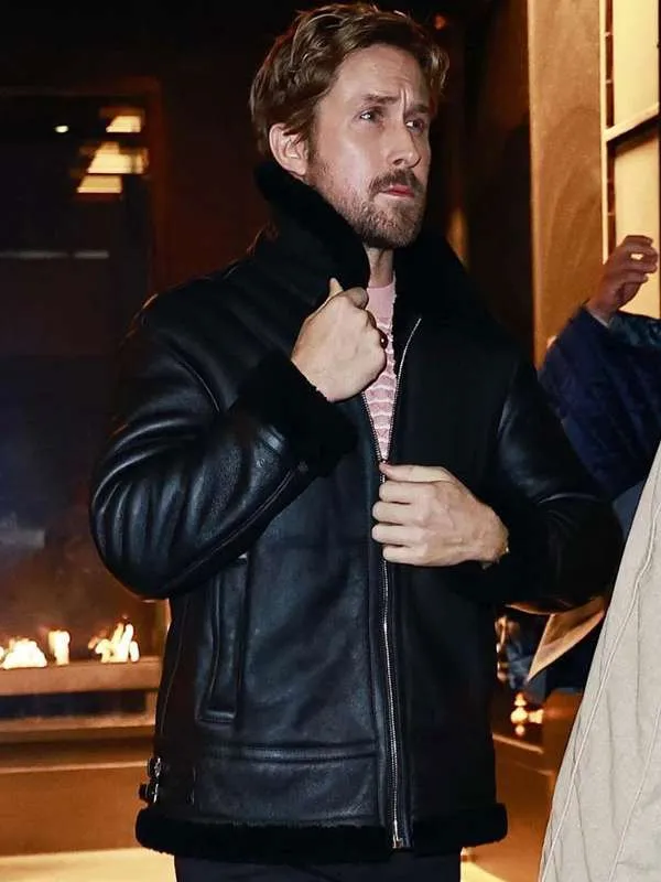 Ryan Gosling Shearling Leather Jacket - New American Jackets