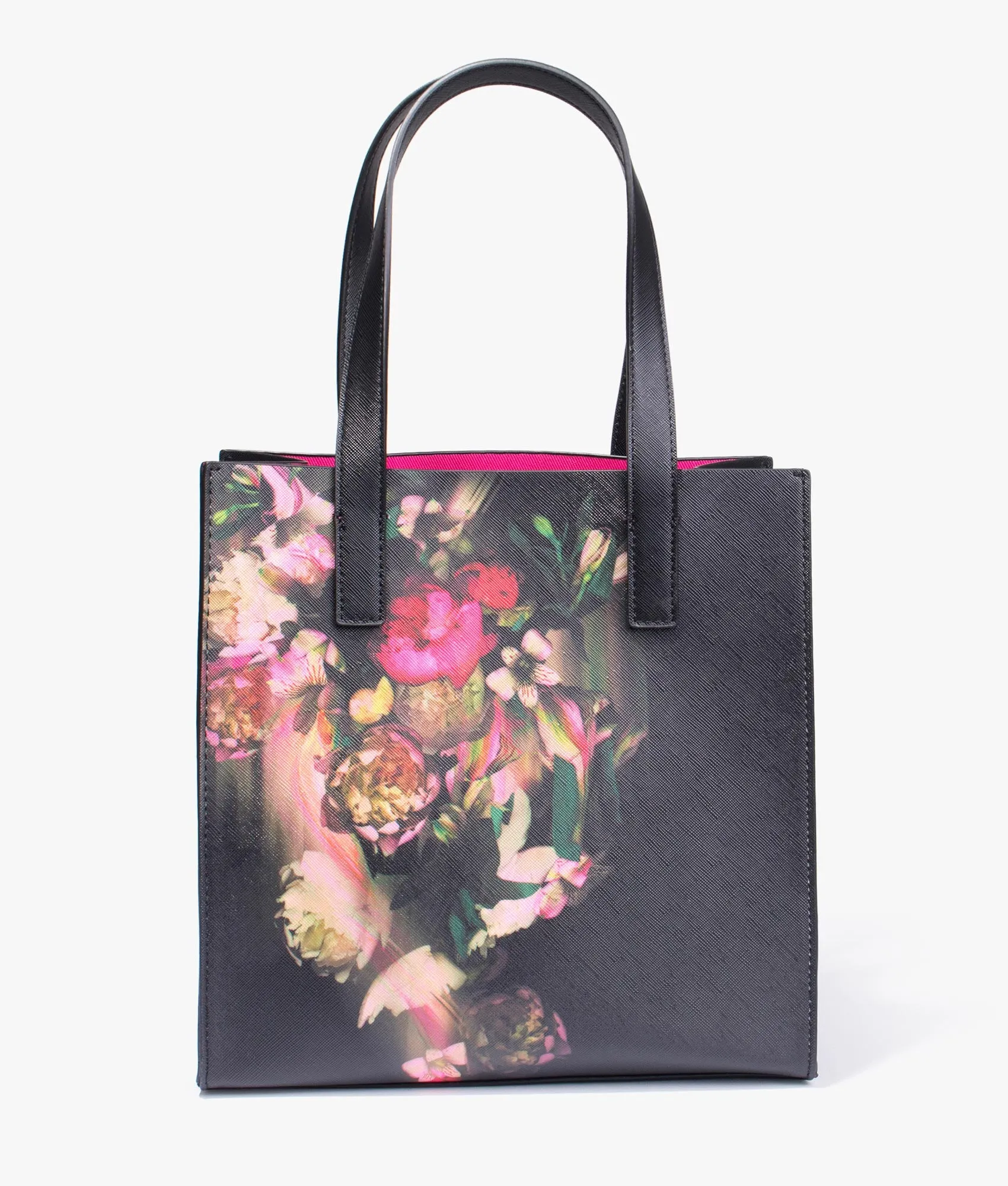 Saley printed floral small shopper in black