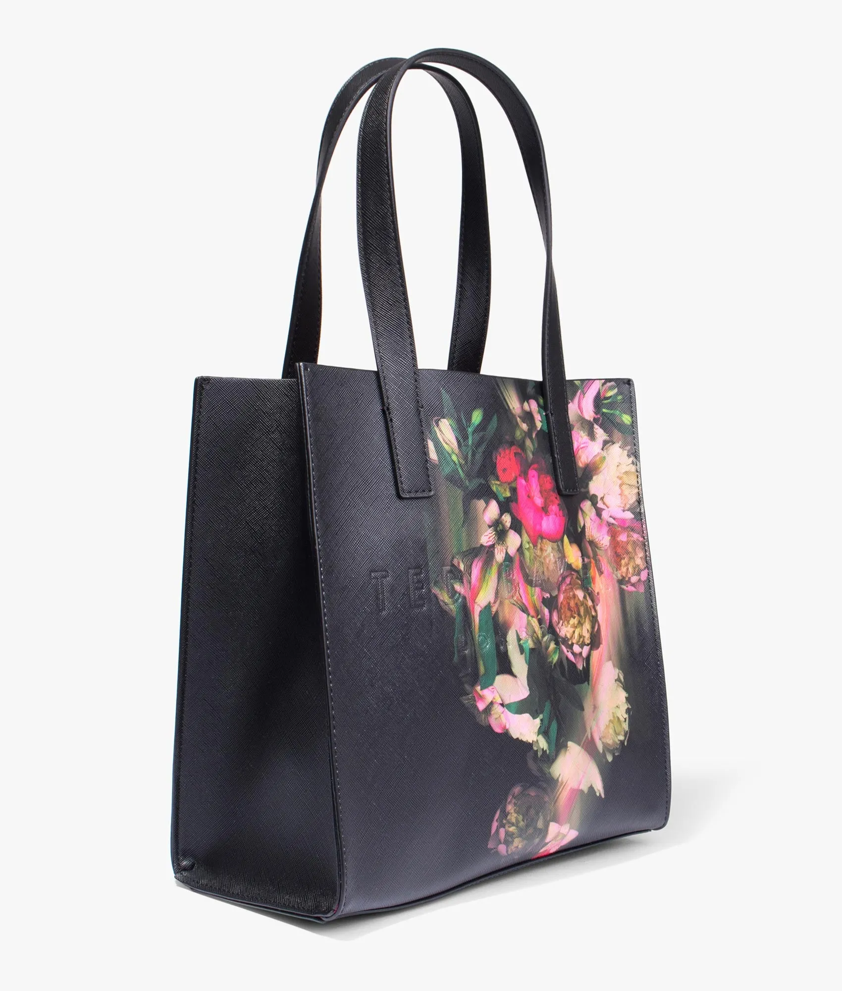 Saley printed floral small shopper in black