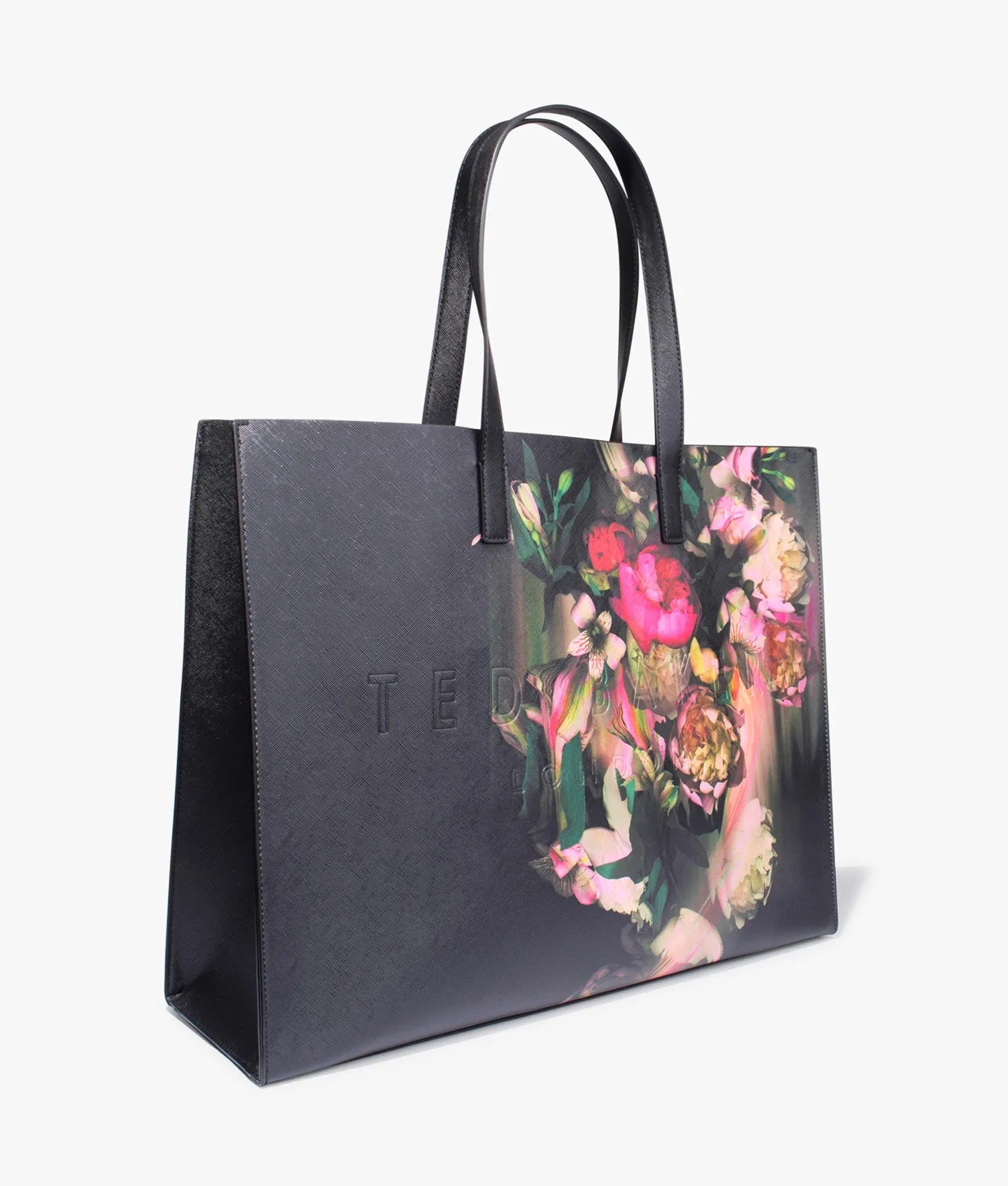 Saliina printed floral extra large shopper in black