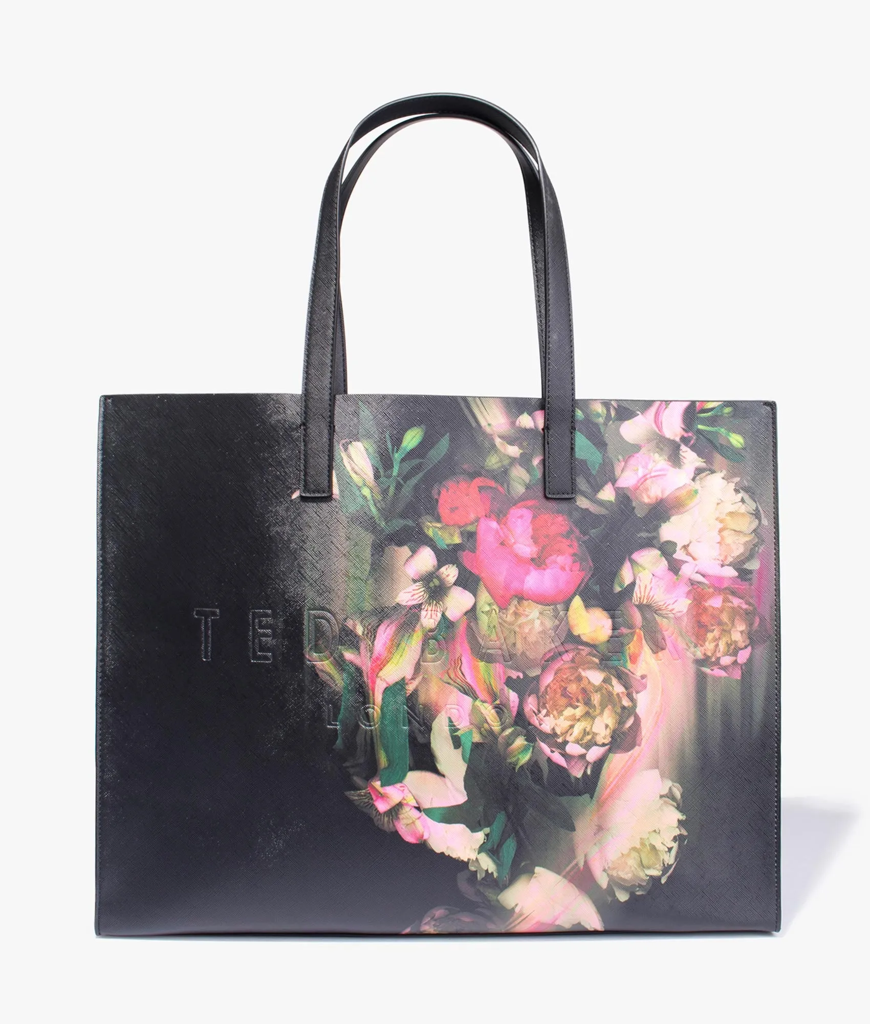 Saliina printed floral extra large shopper in black