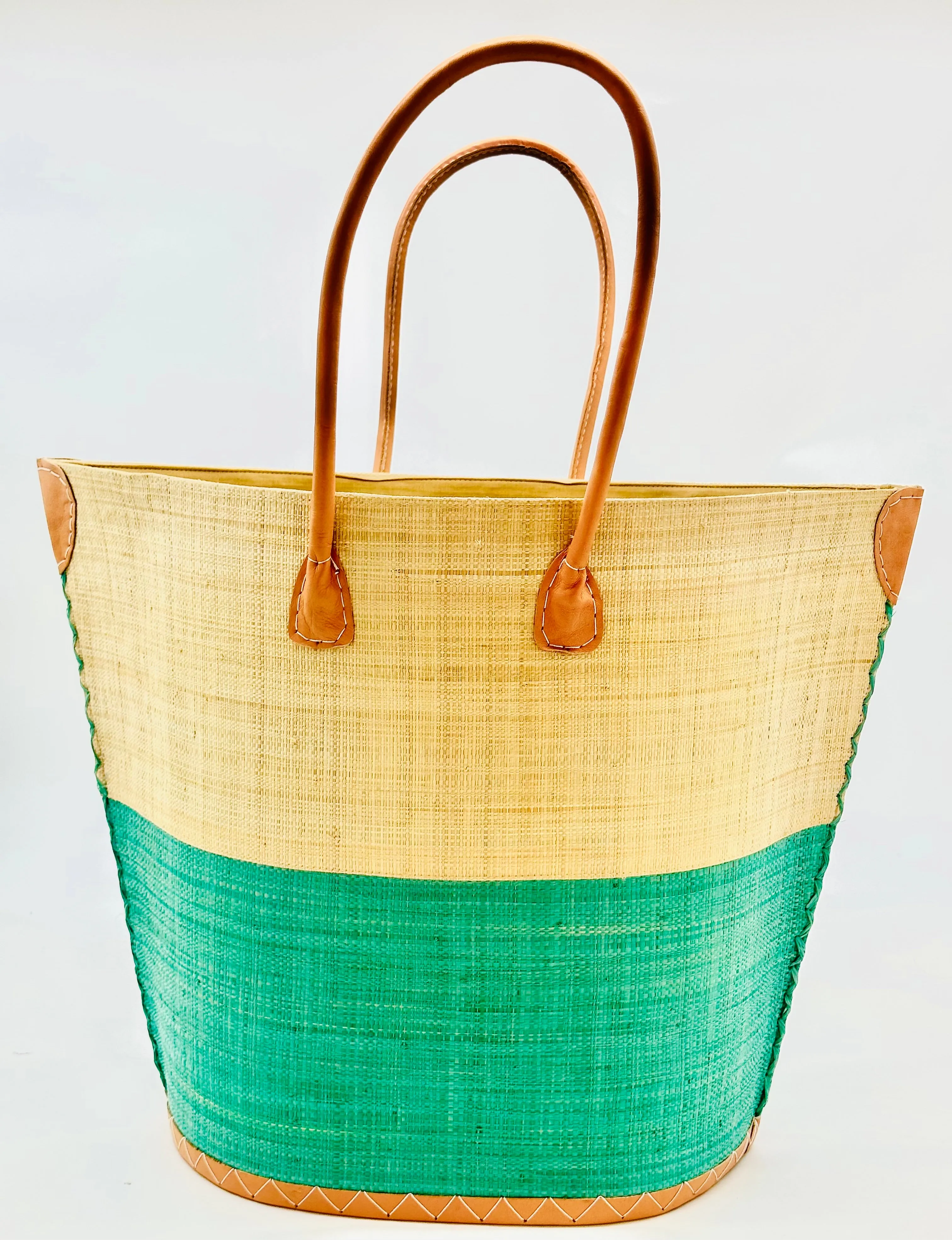 Santa Cruz Two Tone Large Straw Tote Bag