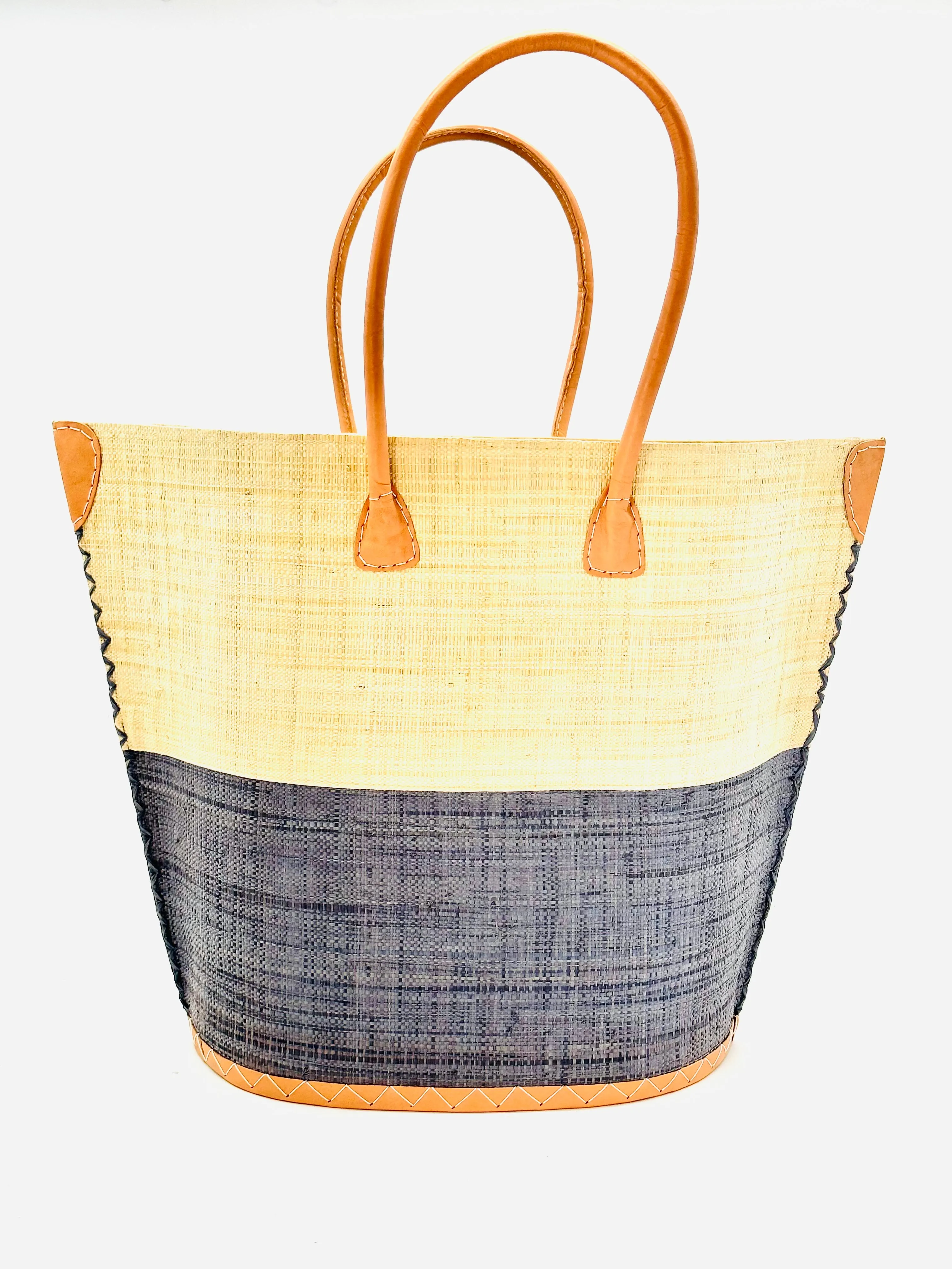 Santa Cruz Two Tone Large Straw Tote Bag