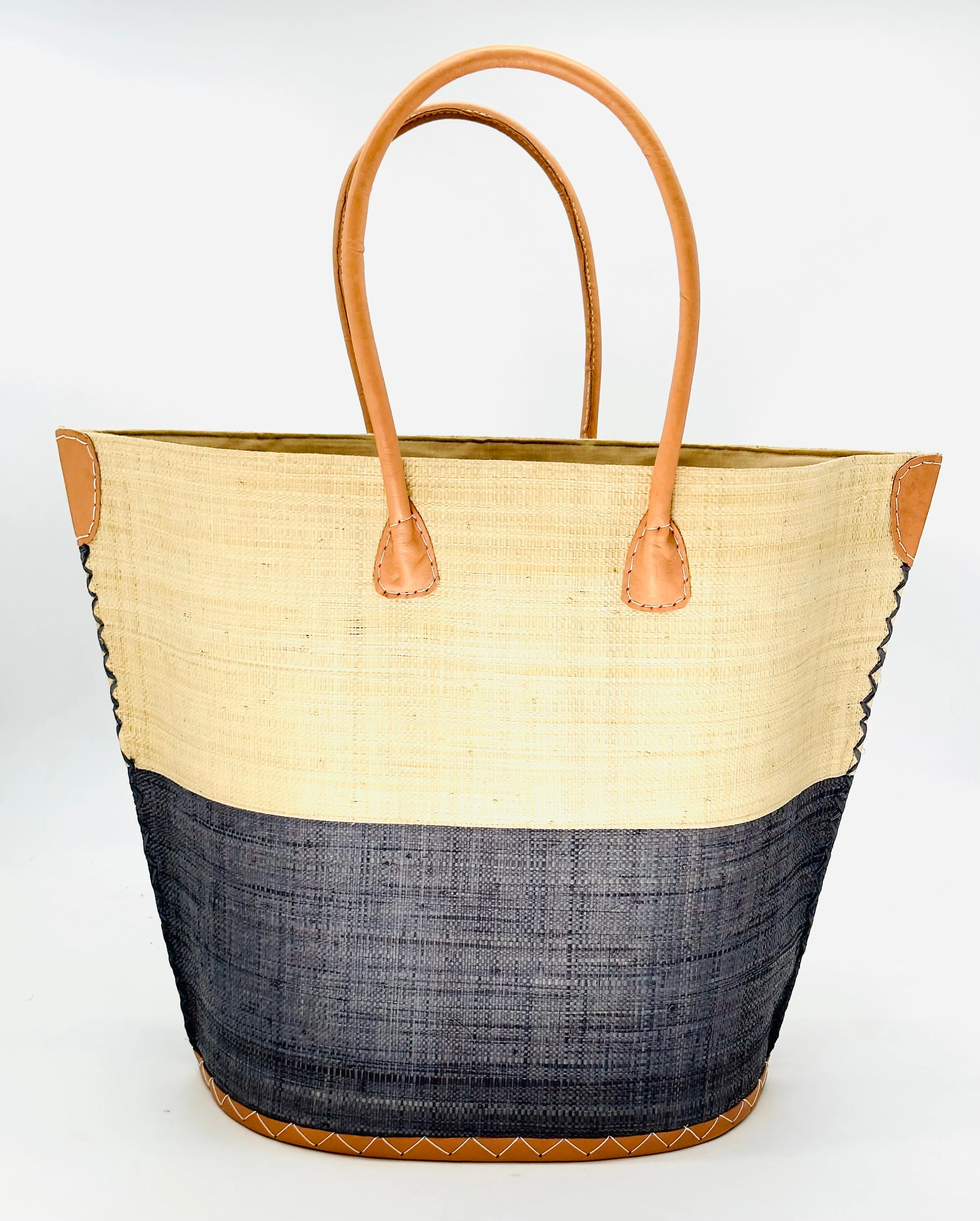 Santa Cruz Two Tone Large Straw Tote Bag