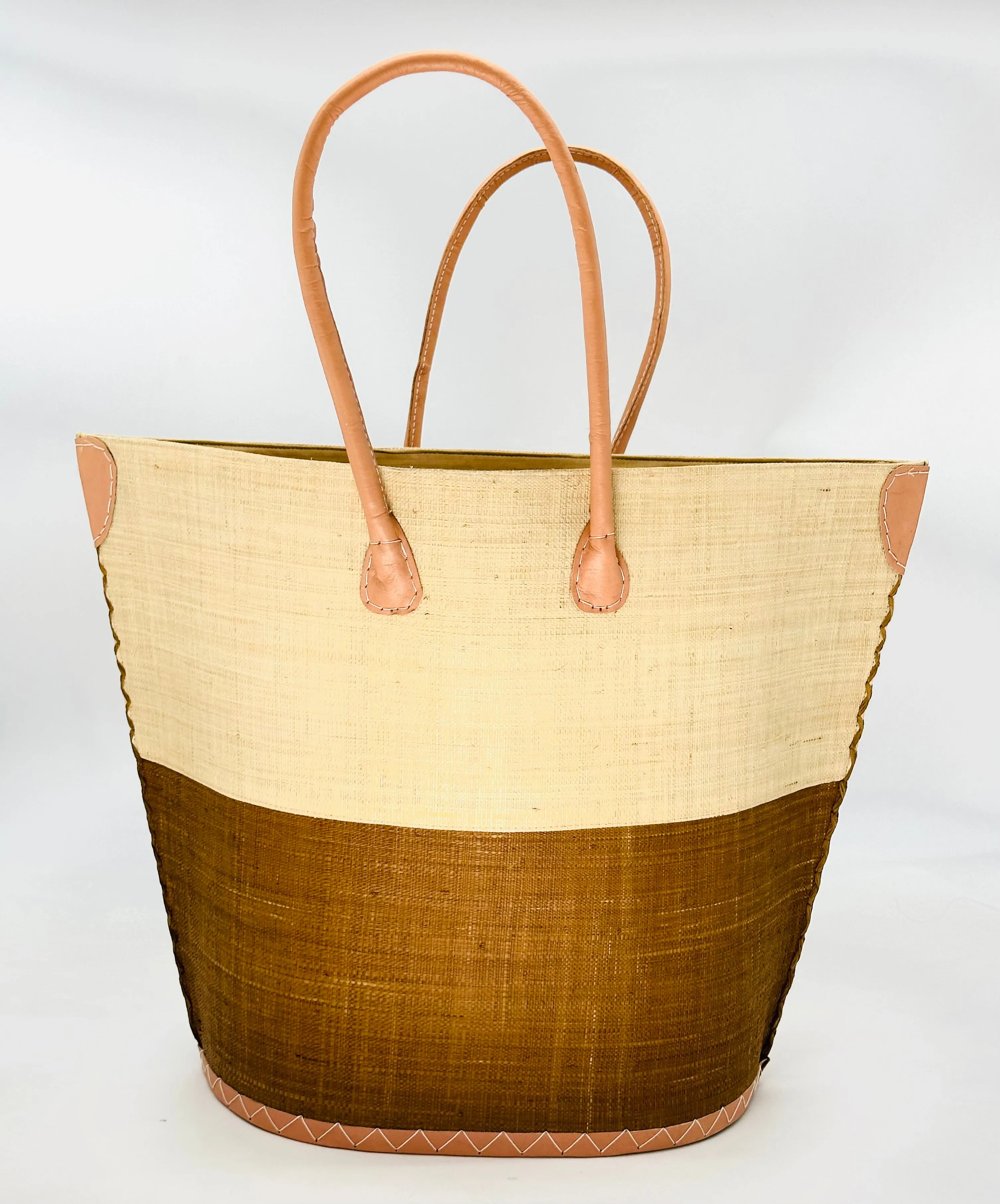 Santa Cruz Two Tone Large Straw Tote Bag