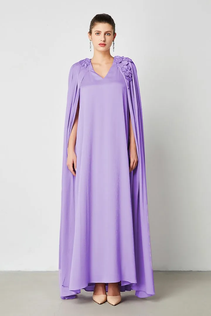 Satin cape sleeves kaftan