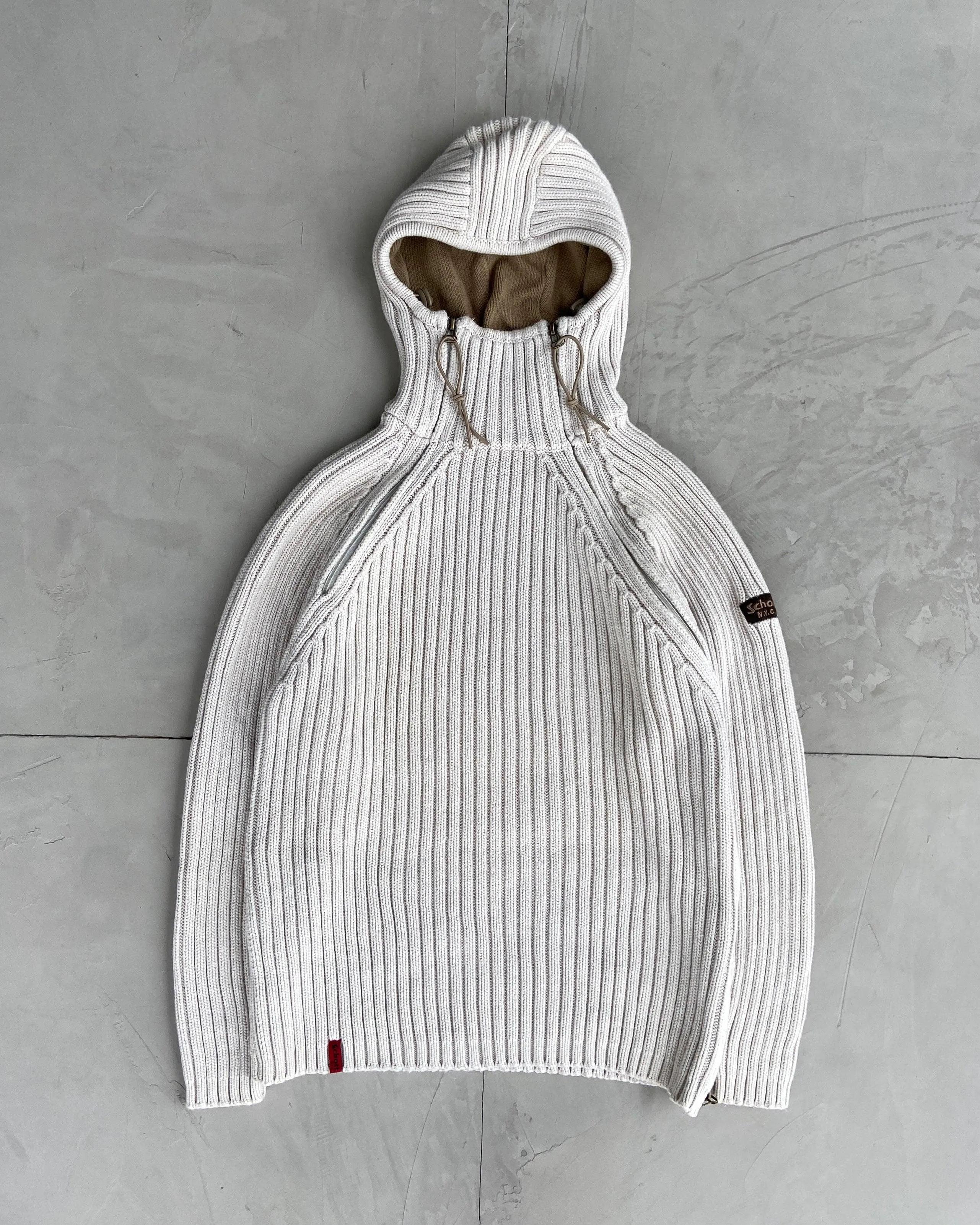 SCHOTT NYC 2000'S KNIT BALACLAVA HOODIE - M/L