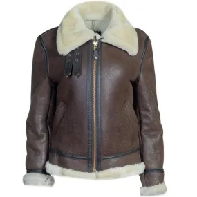 Schott NYC Womens 247SW B-3 Sheepskin Bomber Jacket