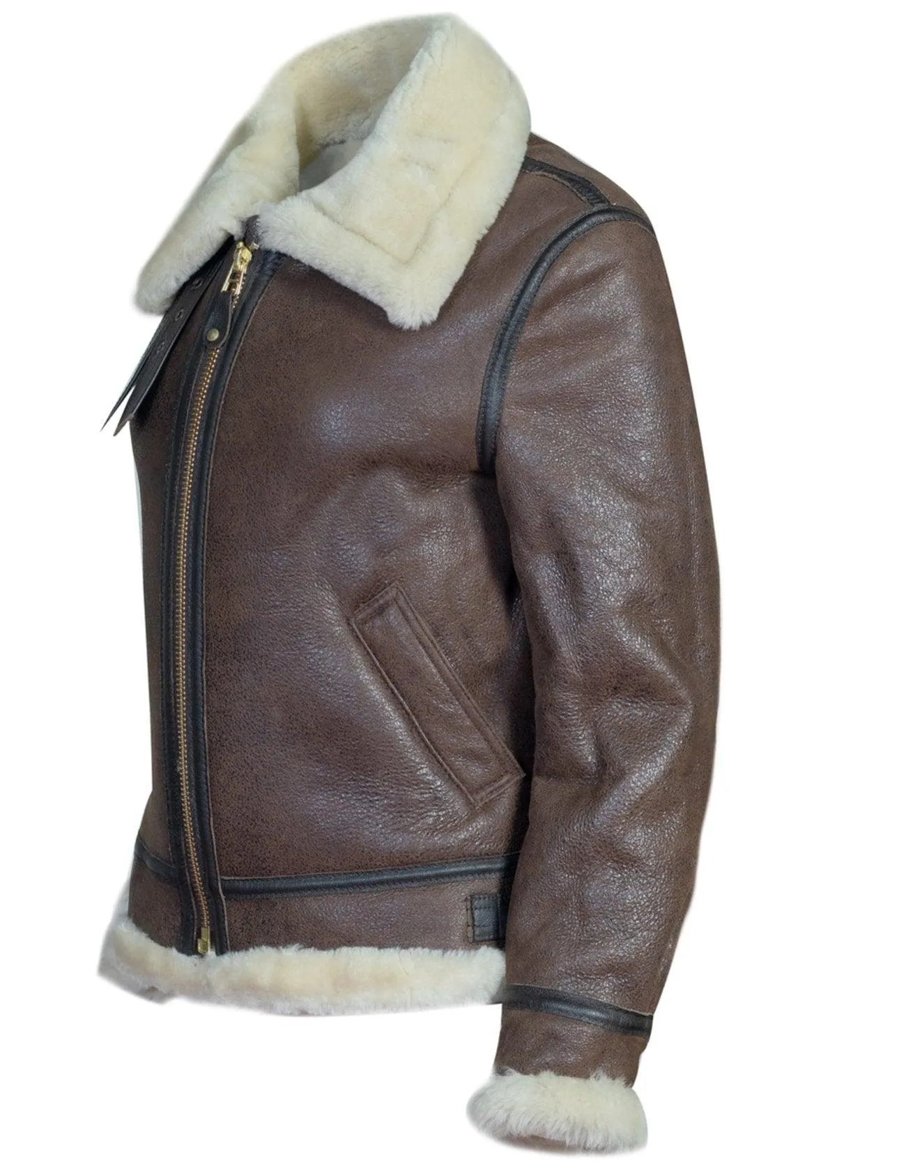 Schott NYC Womens 247SW B-3 Sheepskin Bomber Jacket