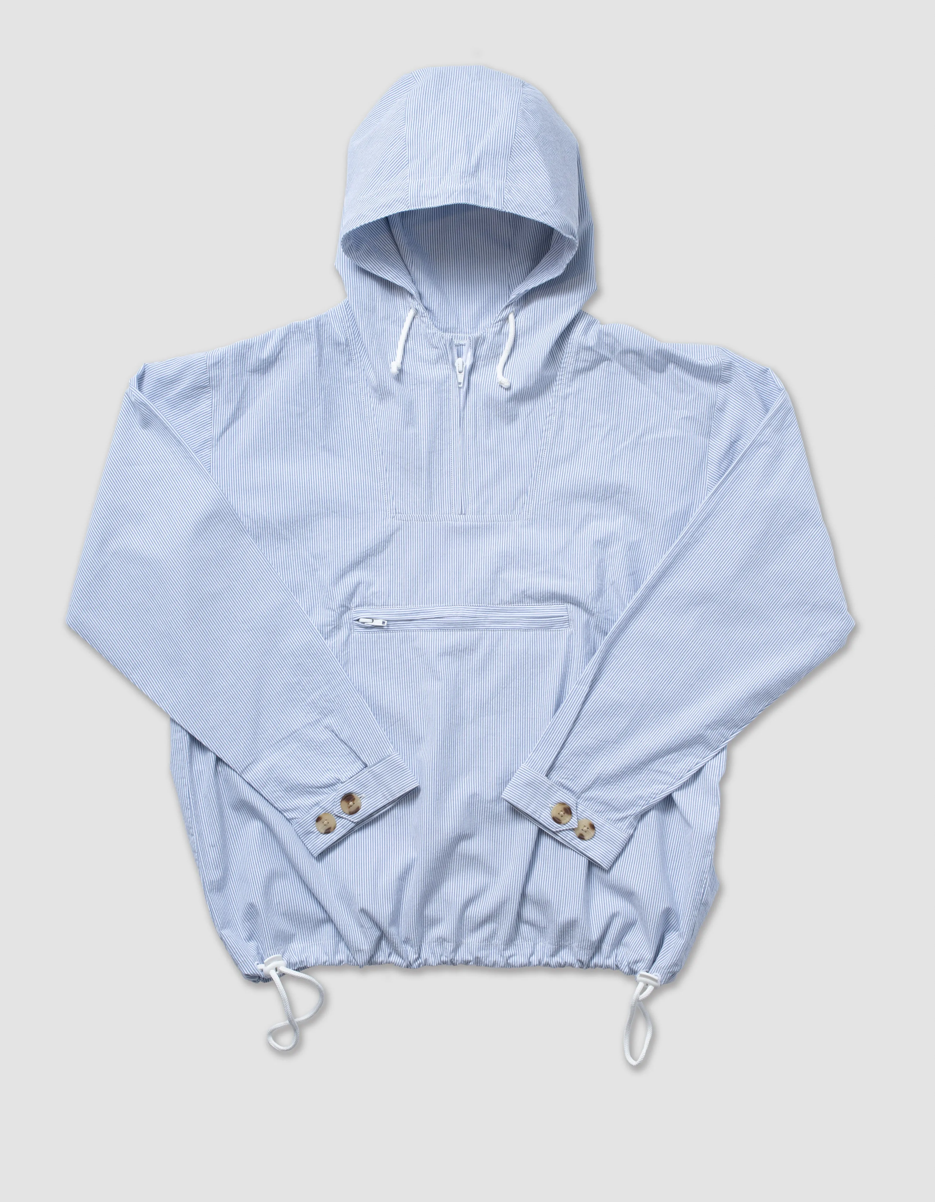 SEERSUCKER ANORAK- BLUE/WHITE