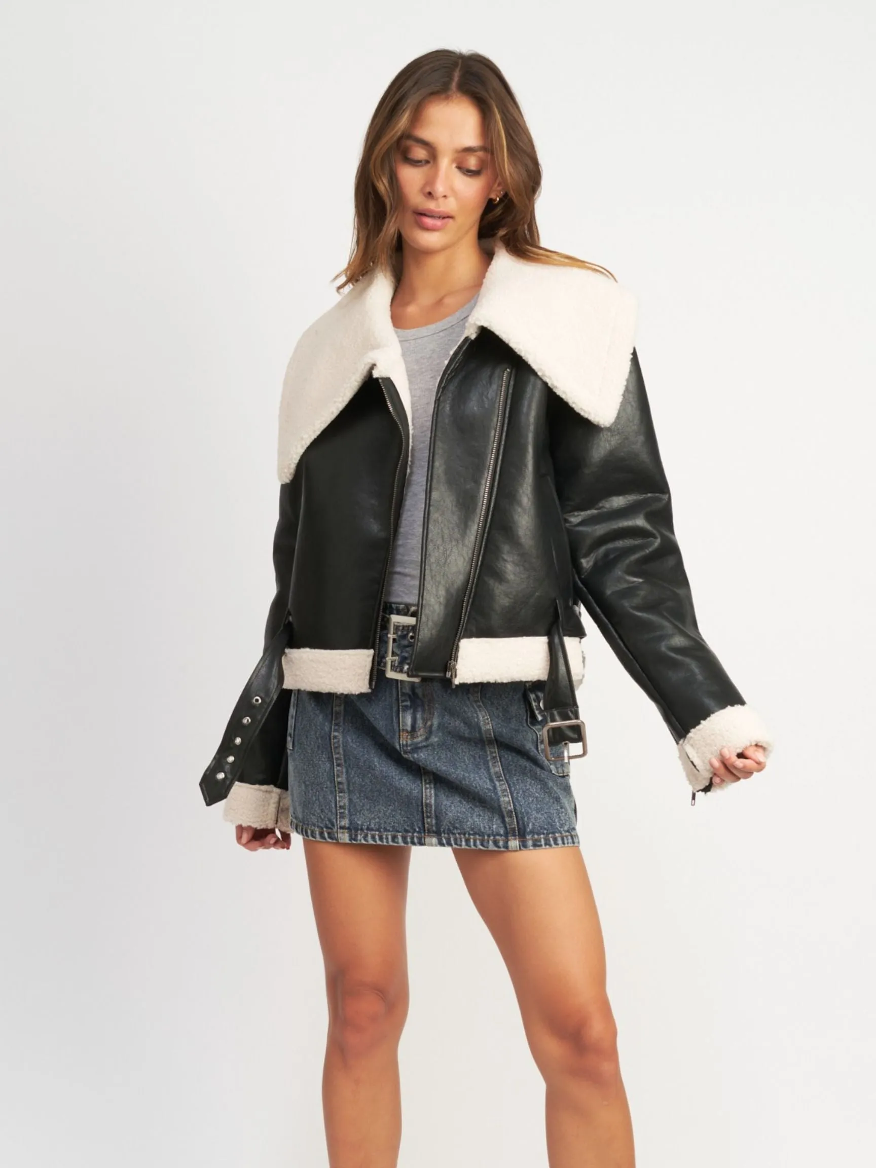 Shearling Moto Jacket