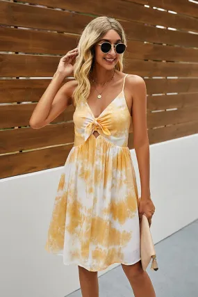 Spaghetti Strap Floral Ruffle Dress