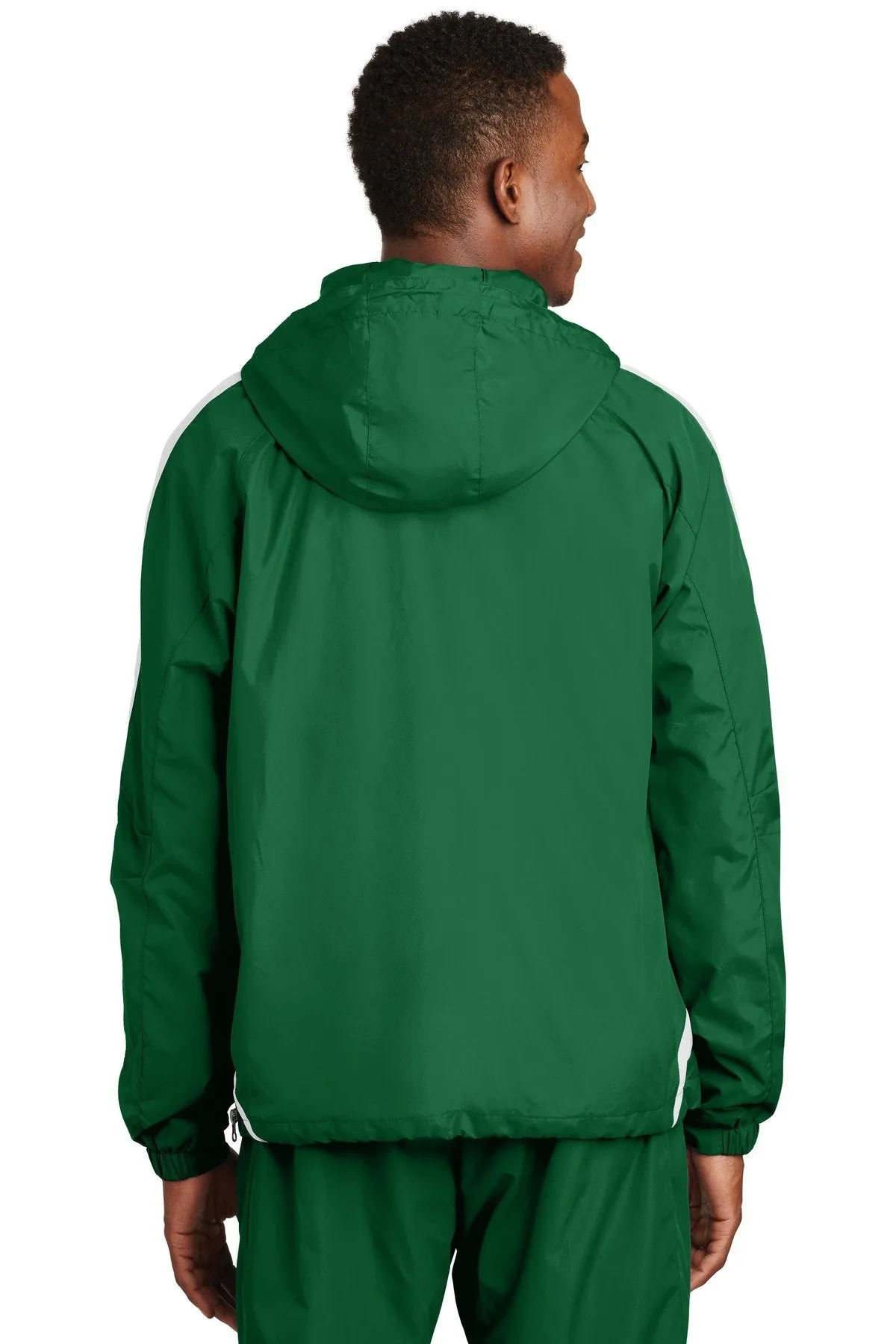 Sport-Tek Colorblock Raglan Anorak JST63 Kelly Green/White