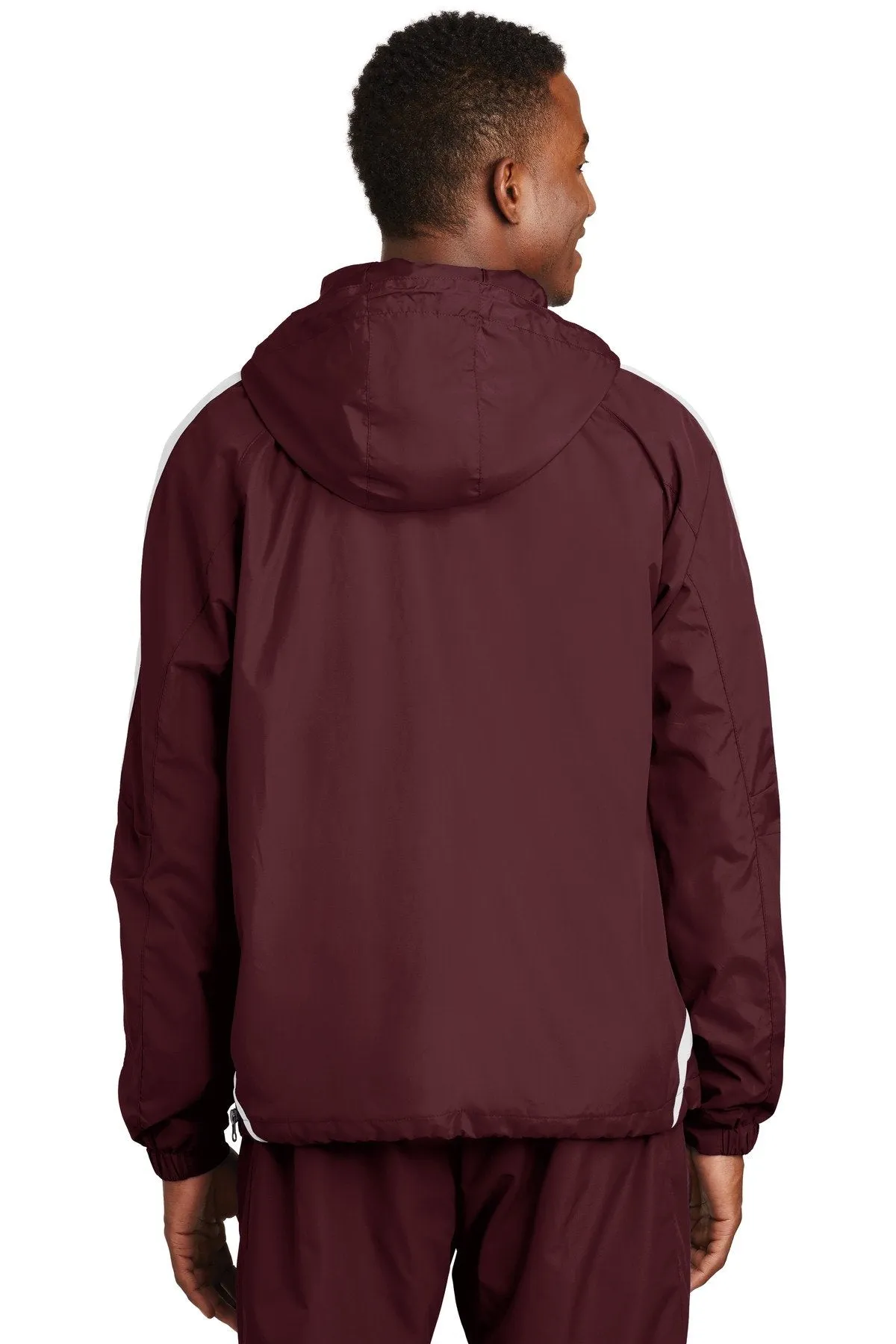 Sport-Tek Colorblock Raglan Anorak JST63 Maroon/White