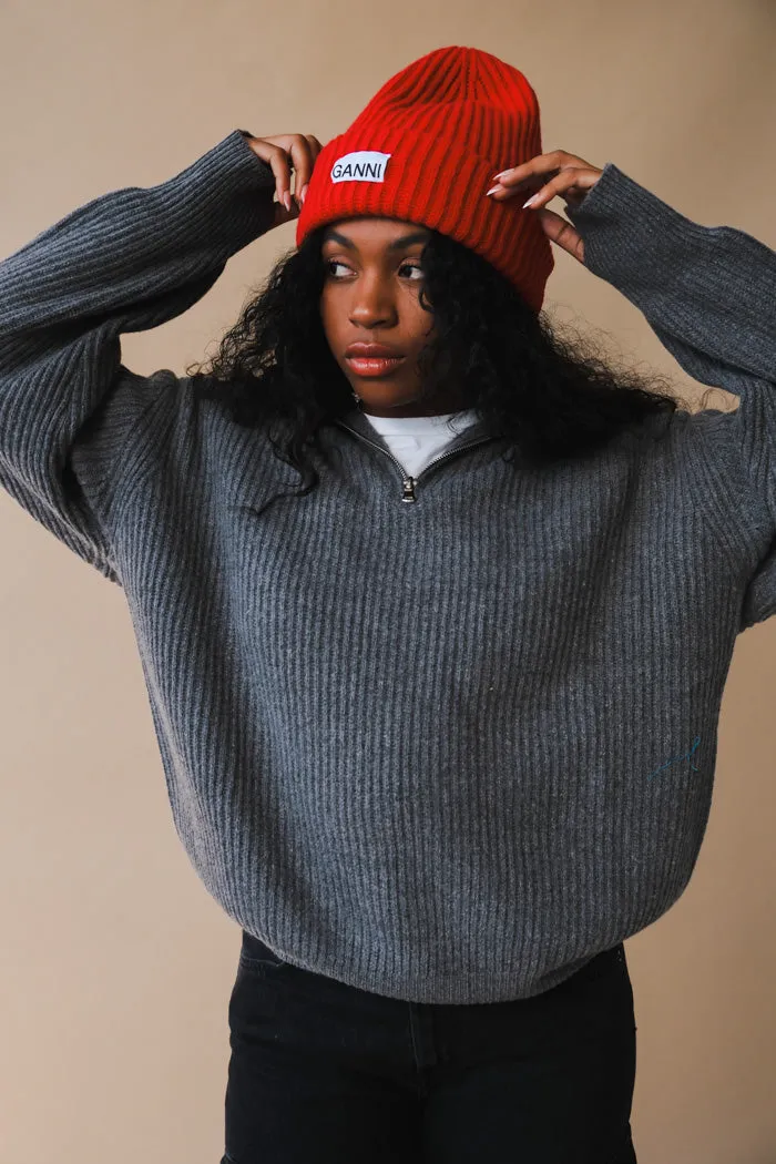 STRUCTURED RIB BEANIE RACING RED