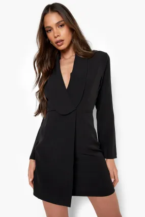 Tailored Plunge Front Blazer Dress