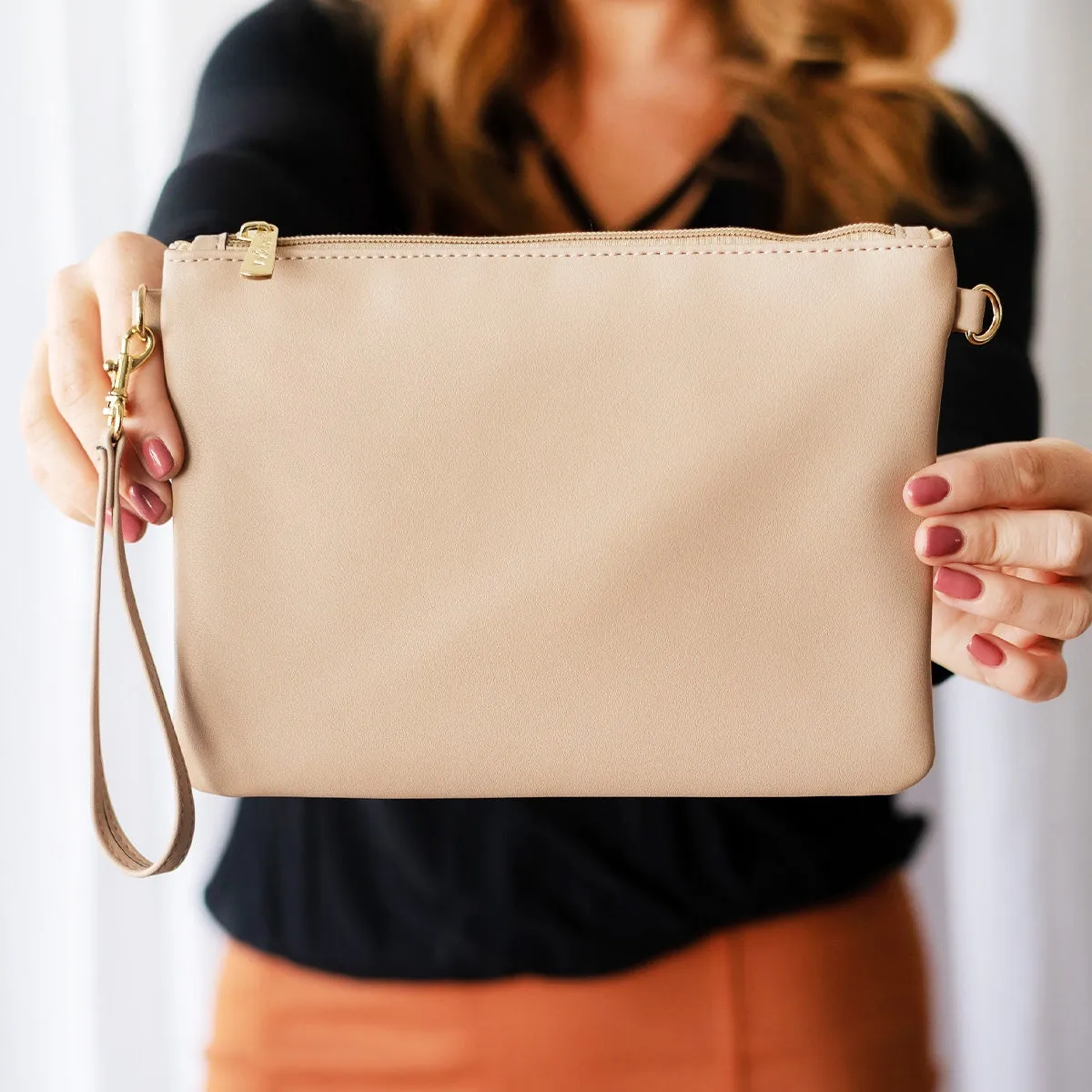 Tan Madeline Wristlet