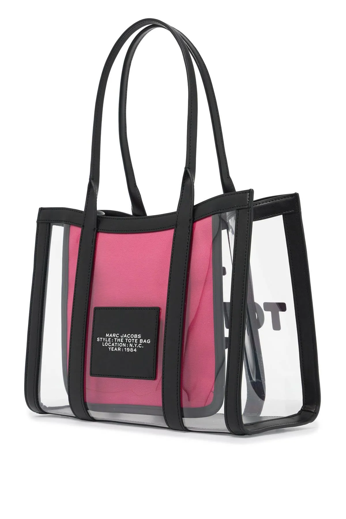 the clear medium tote bag - b 2P4HTT046H03 BLACK