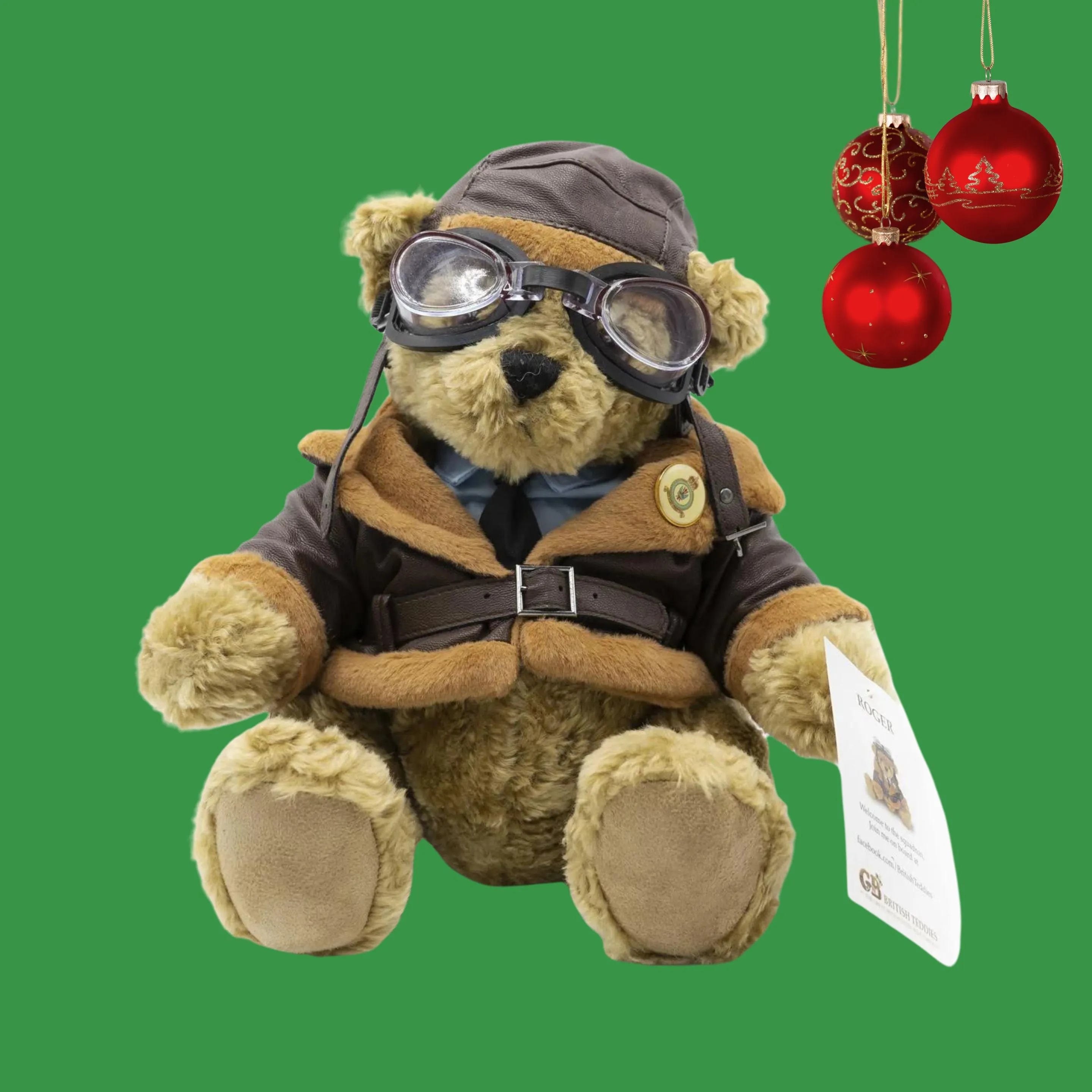 The Great British Teddy Bear Roger Bomber Pilot Bear Soft Plush Toys