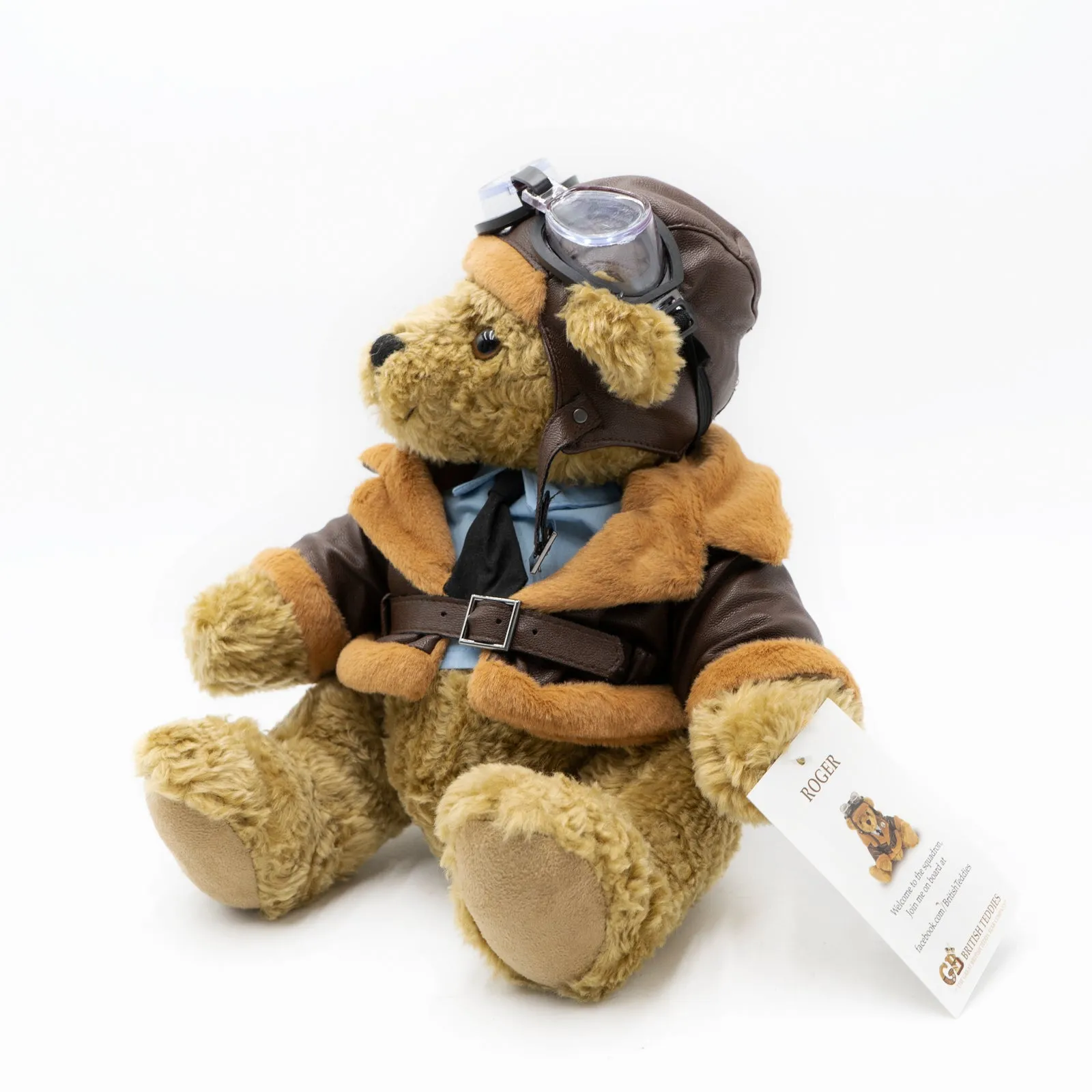 The Great British Teddy Bear Roger Bomber Pilot Bear Soft Plush Toys