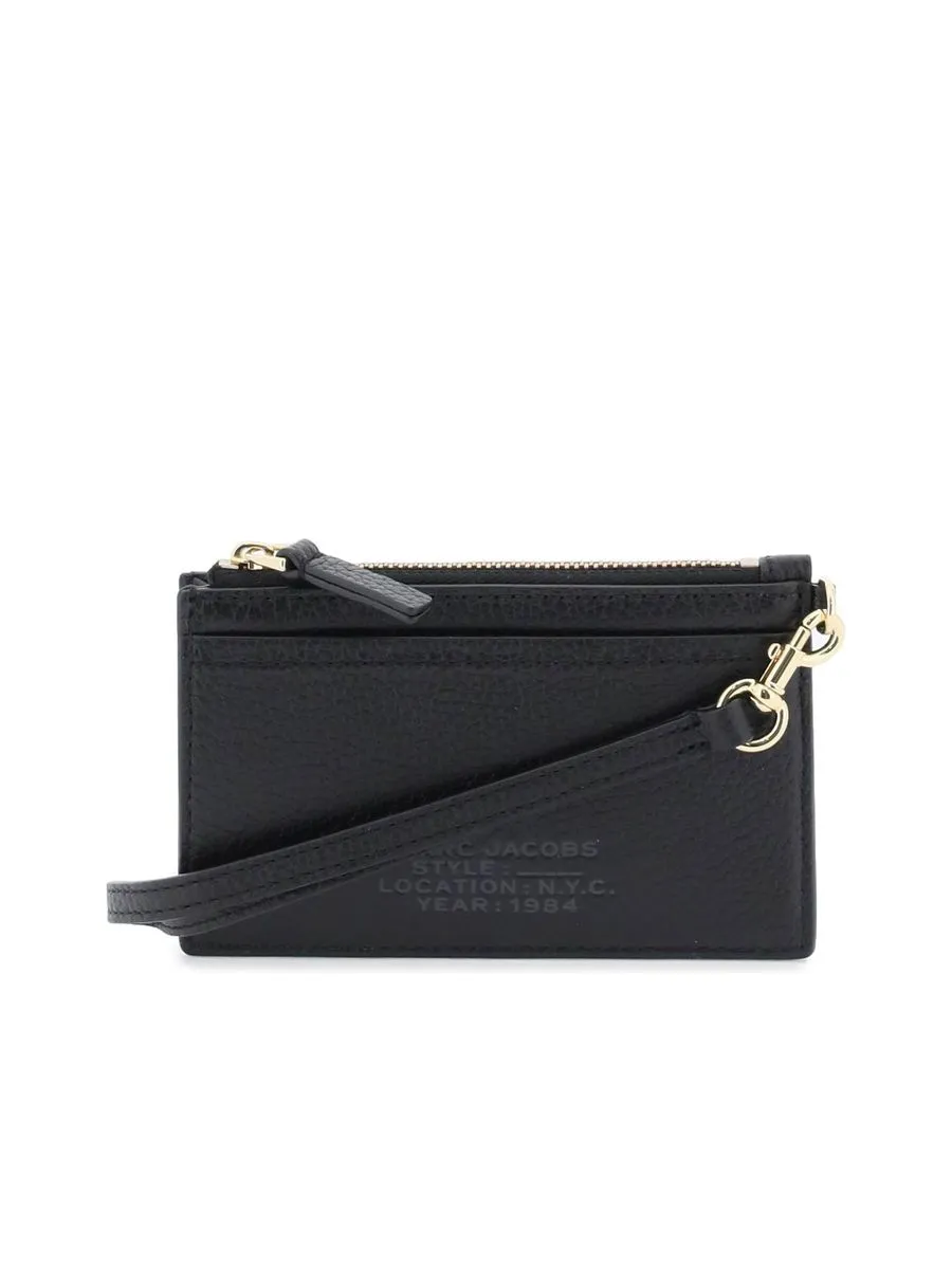 The Leather Top Zip Wristlet