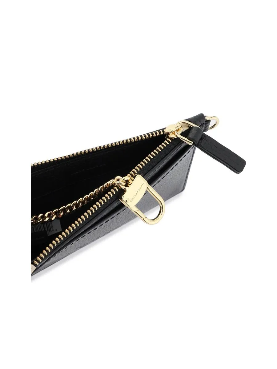 The Leather Top Zip Wristlet