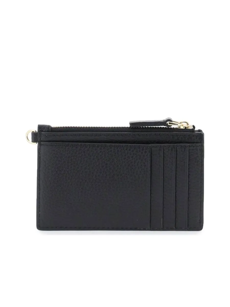 The Leather Top Zip Wristlet