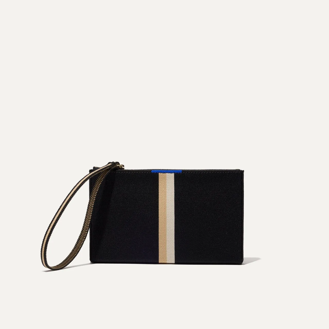 The Wallet Wristlet in Black Portobello Stripe