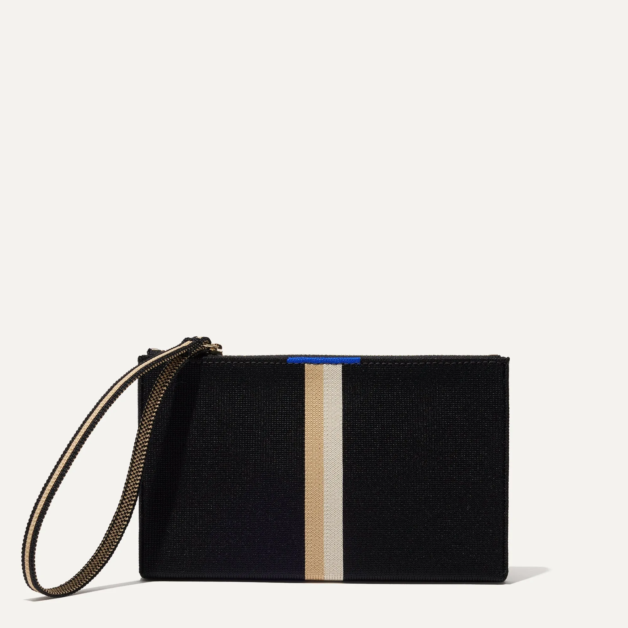 The Wallet Wristlet in Black Portobello Stripe