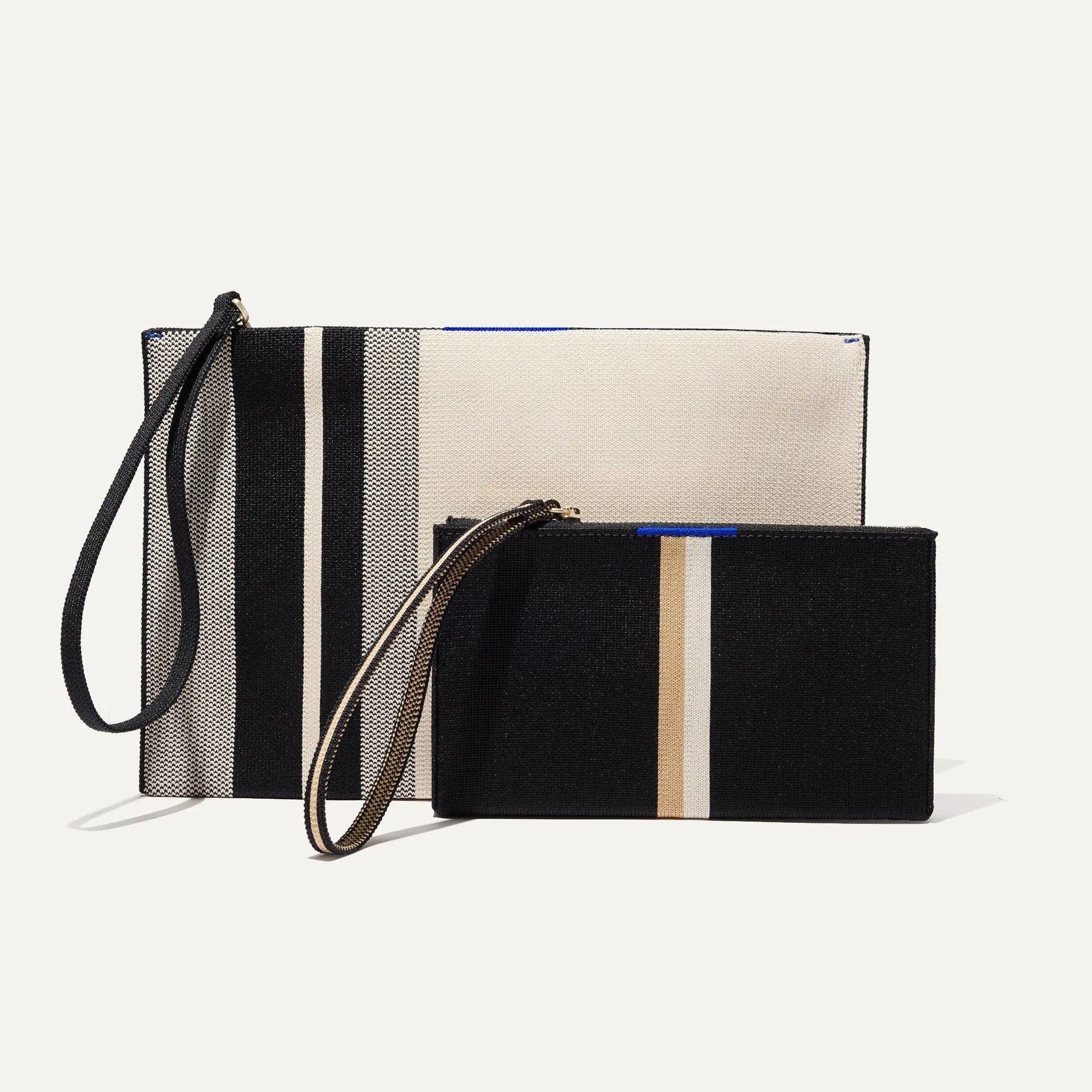 The Wallet Wristlet in Black Portobello Stripe