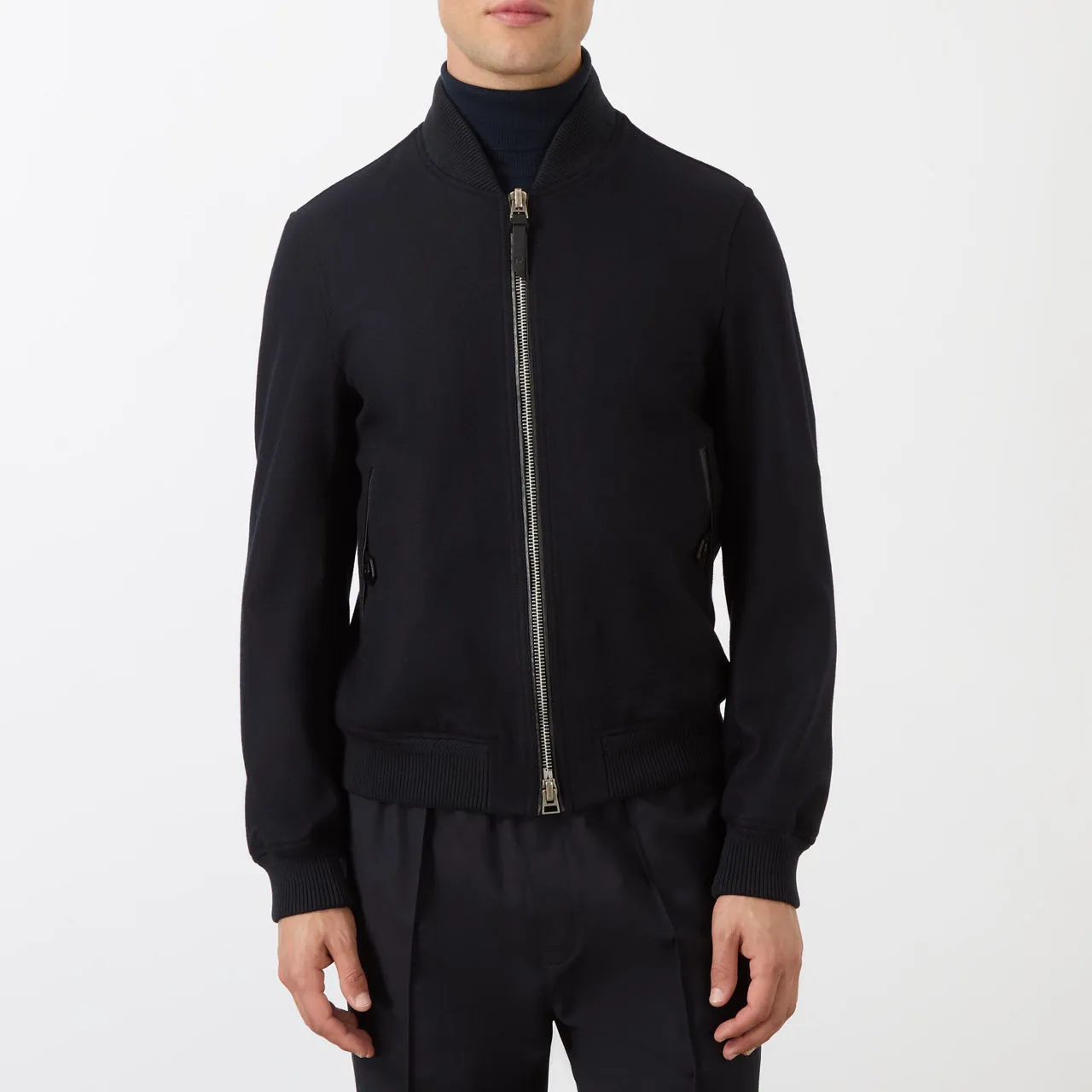 TOM FORD Wool Bomber Jacket - Navy