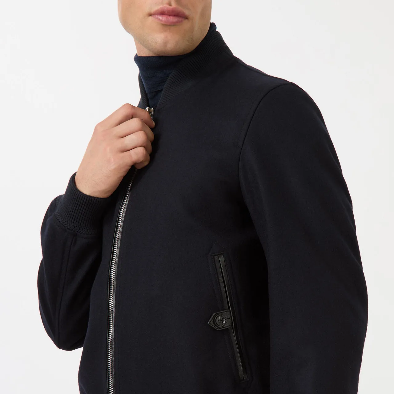 TOM FORD Wool Bomber Jacket - Navy