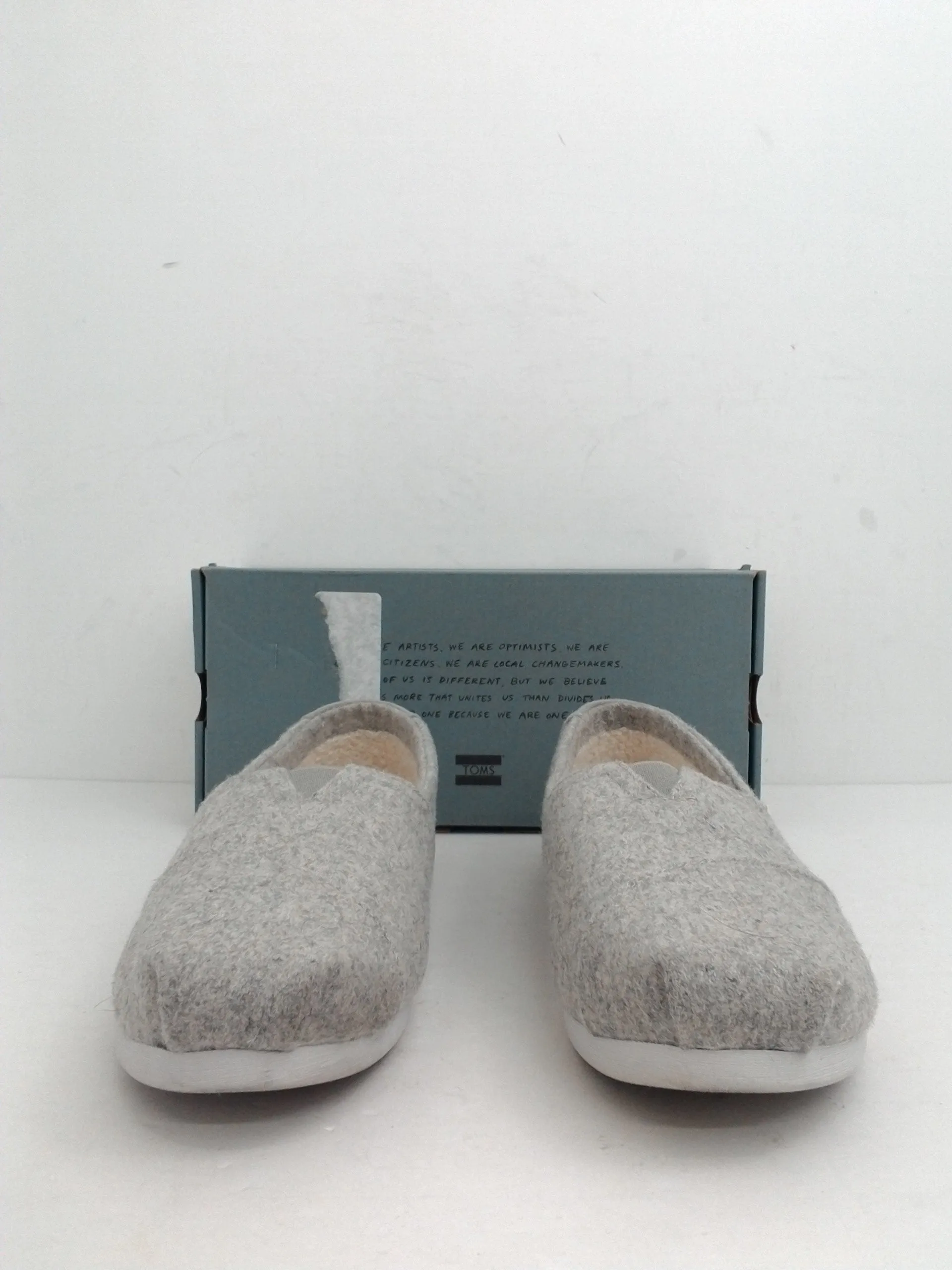 Toms Women's Classic Grey Felt/Faux Shearling Size 8.5