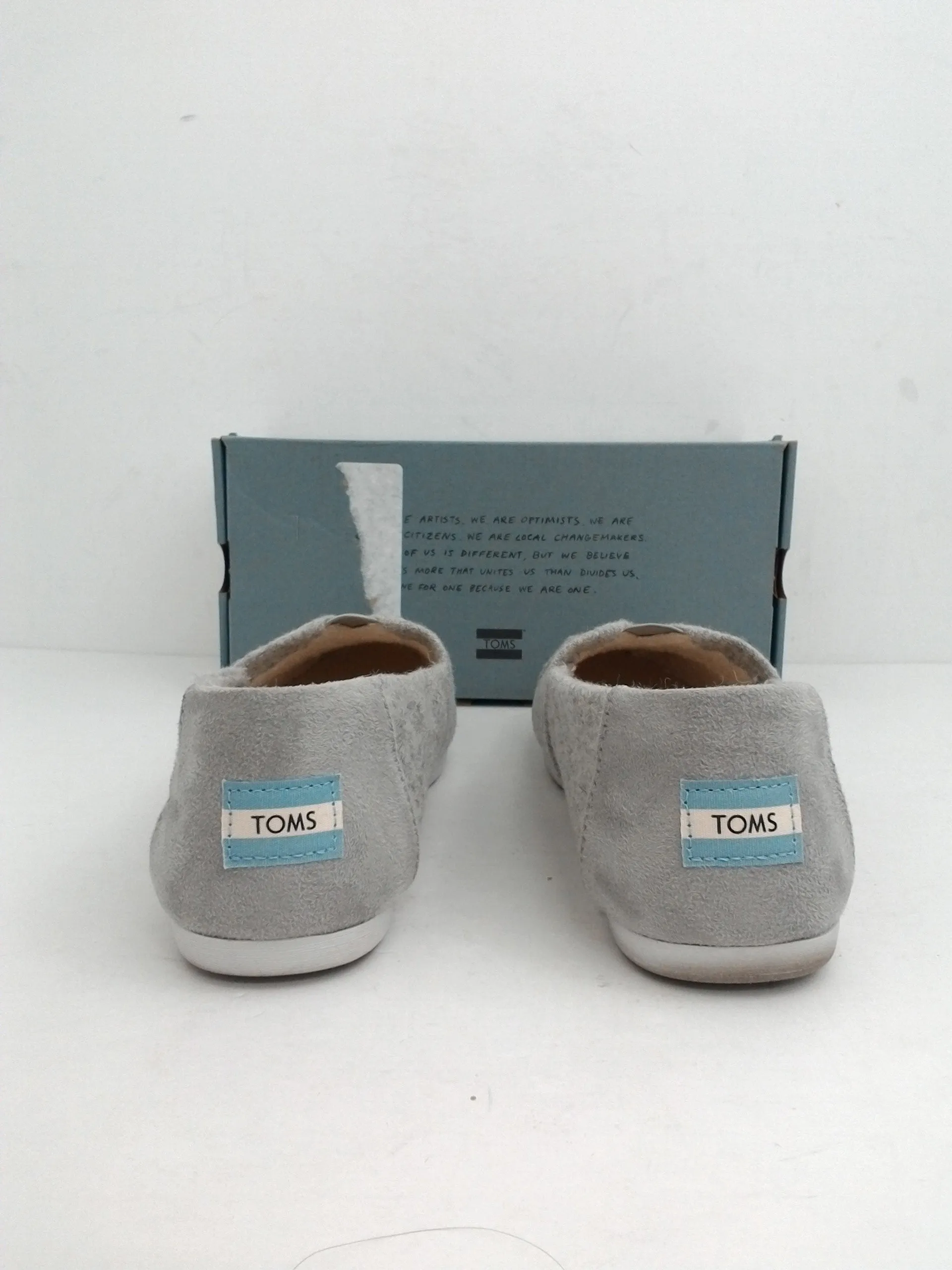 Toms Women's Classic Grey Felt/Faux Shearling Size 8.5