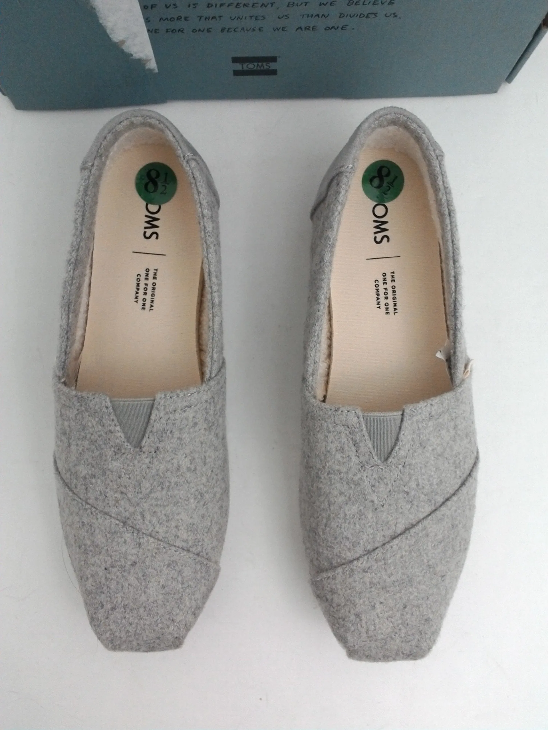 Toms Women's Classic Grey Felt/Faux Shearling Size 8.5