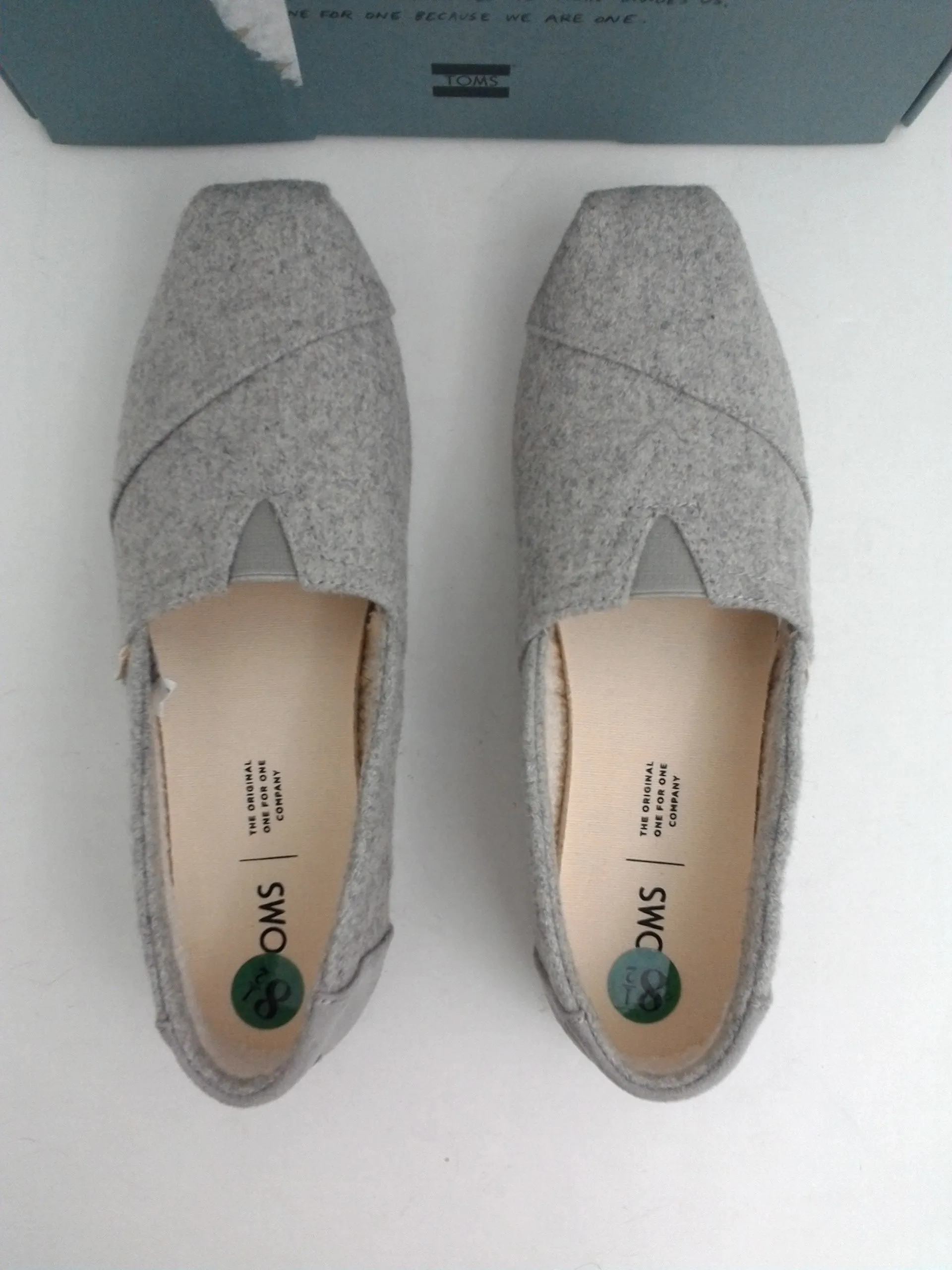 Toms Women's Classic Grey Felt/Faux Shearling Size 8.5