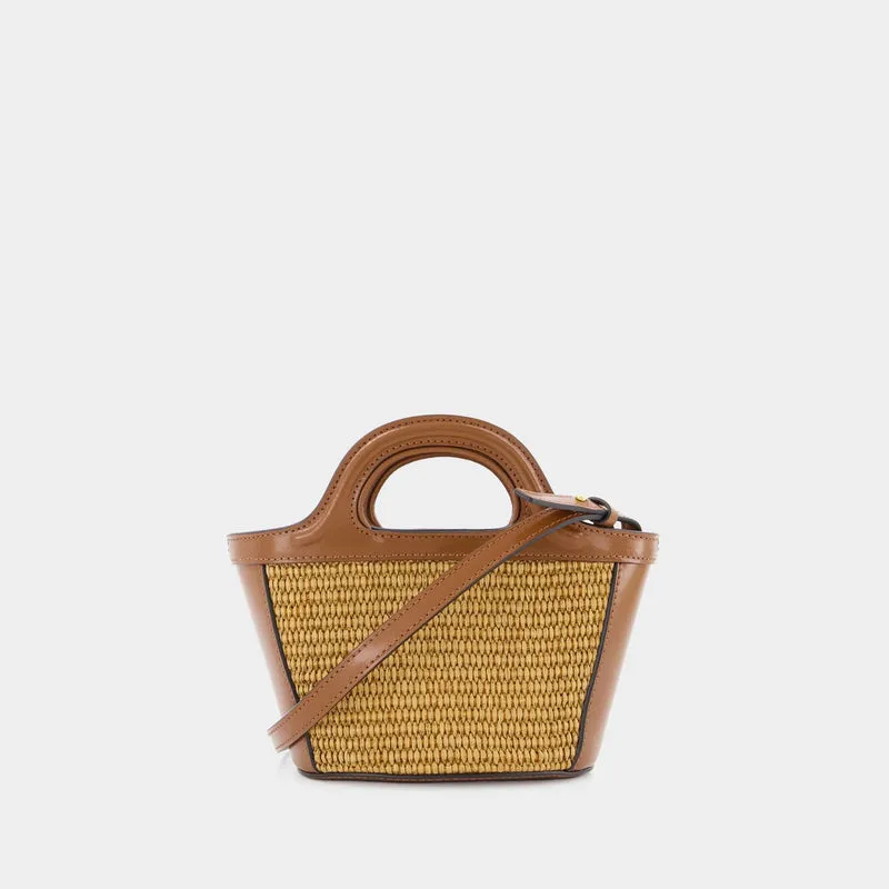 Tropicalia Micro Shopper Bag - Marni - Raw Sienna - Leather