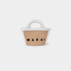 Tropicalia Micro Shopper Bag - Marni - Sand Storm/Lily White - Leather