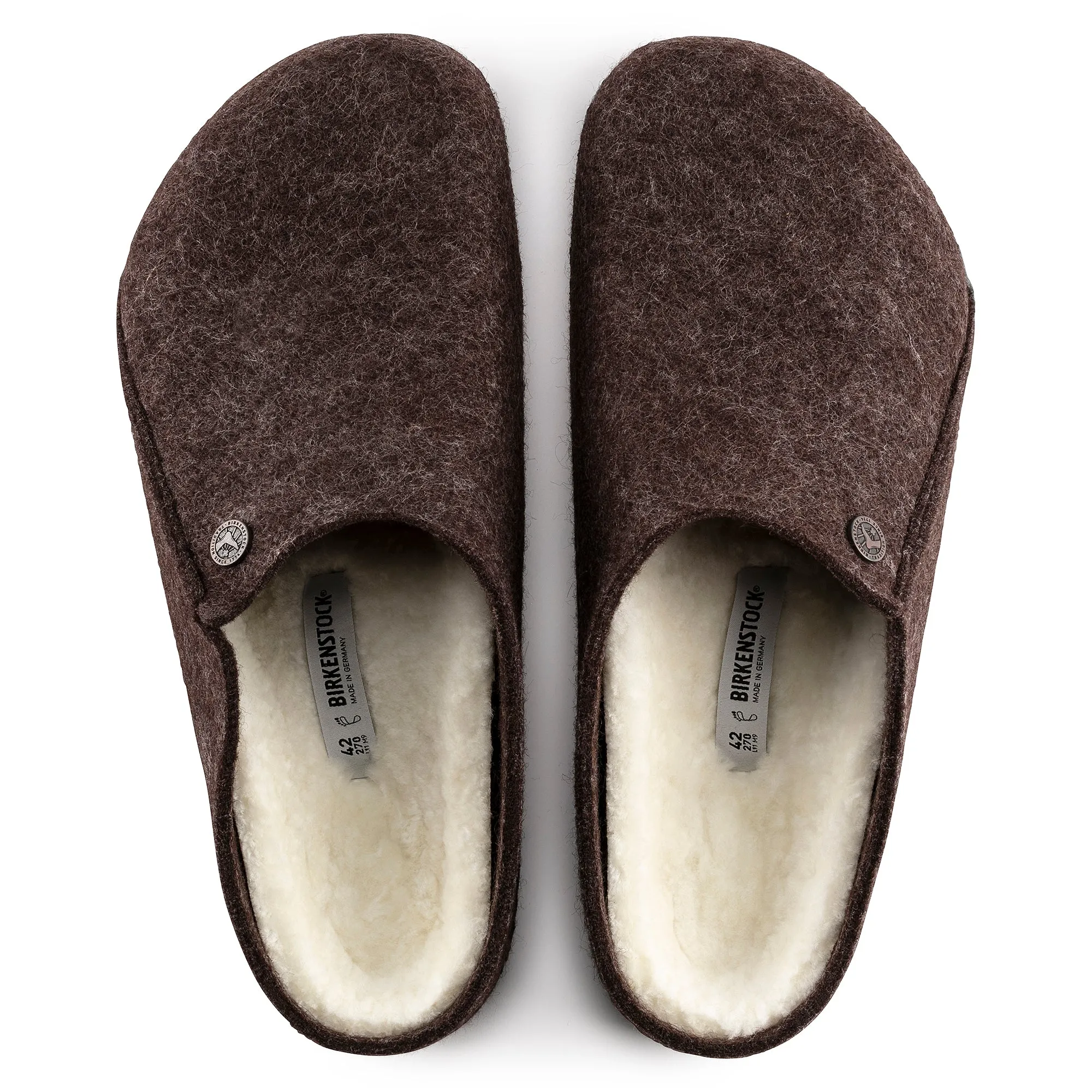 Unisex Birkenstock Zermatt Shearling Wool Felt Slipper Color: Mocha (REGULAR WIDE WIDTH)