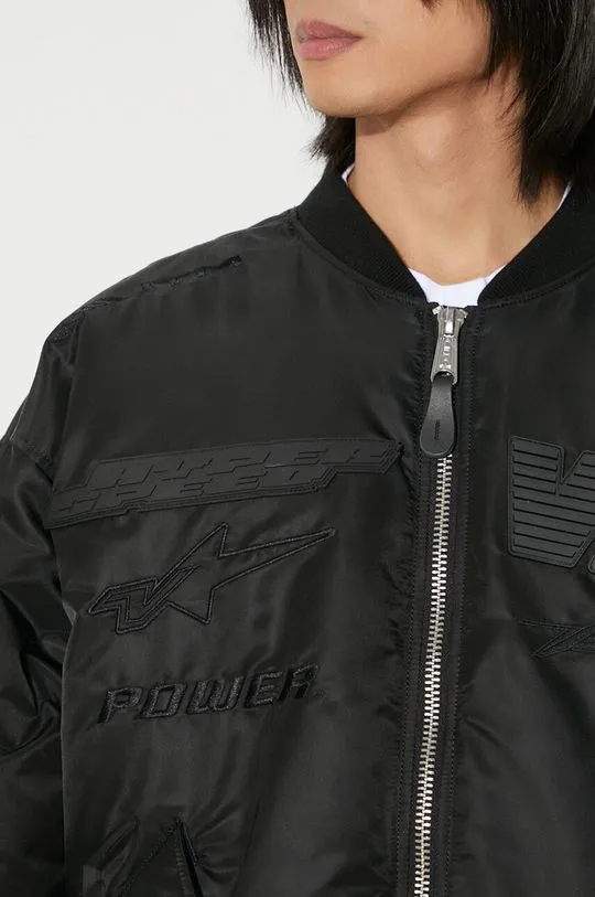 VETEMENTS bomber jacket Blackout Racing Bomber Jacket men’s black color UE64JA920B