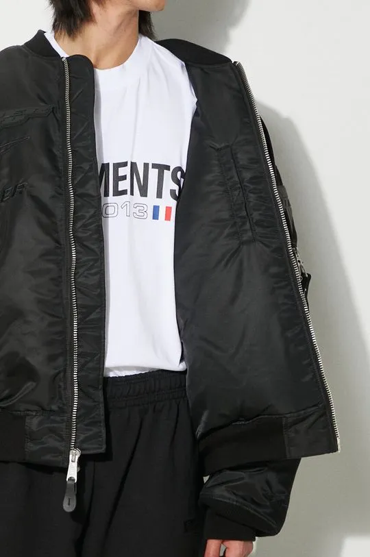 VETEMENTS bomber jacket Blackout Racing Bomber Jacket men’s black color UE64JA920B