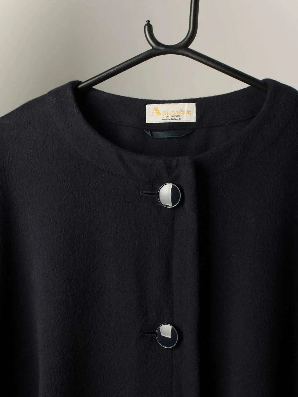 Vintage Aquascutum navy wool and cashmere cape – Free size