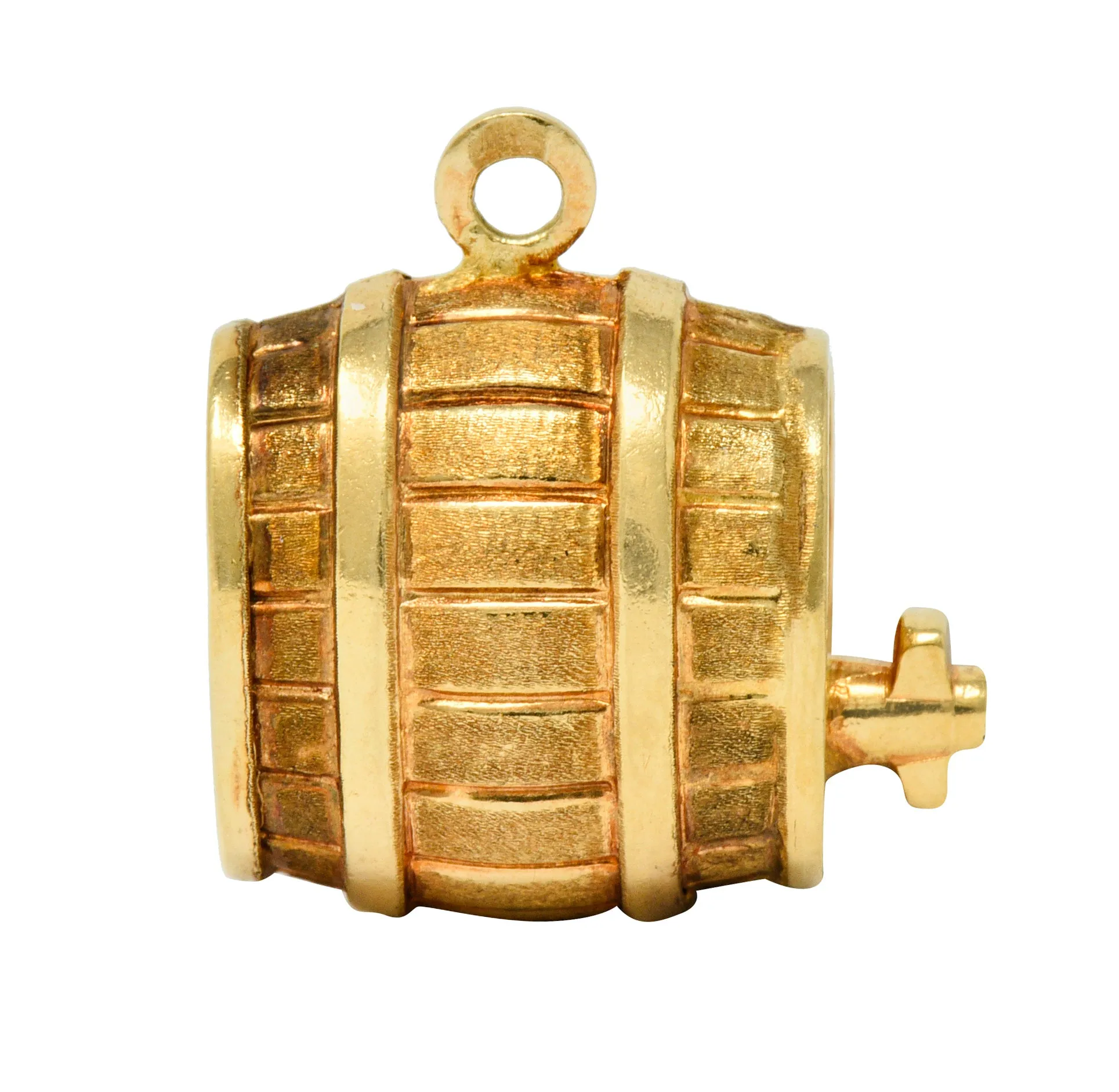 Vintage Italian 18 Karat Gold Barrel Keg Charm